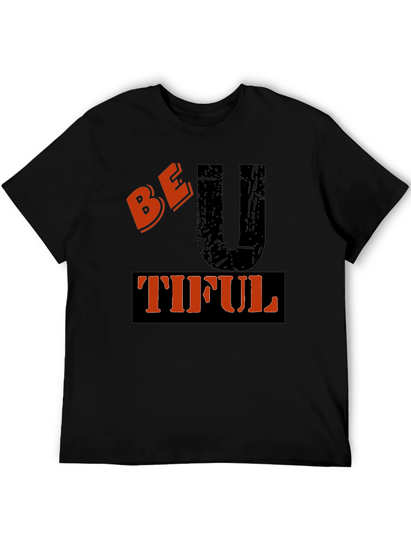 Be U Tiful Graphic Tee - Black Casual T-Shirt