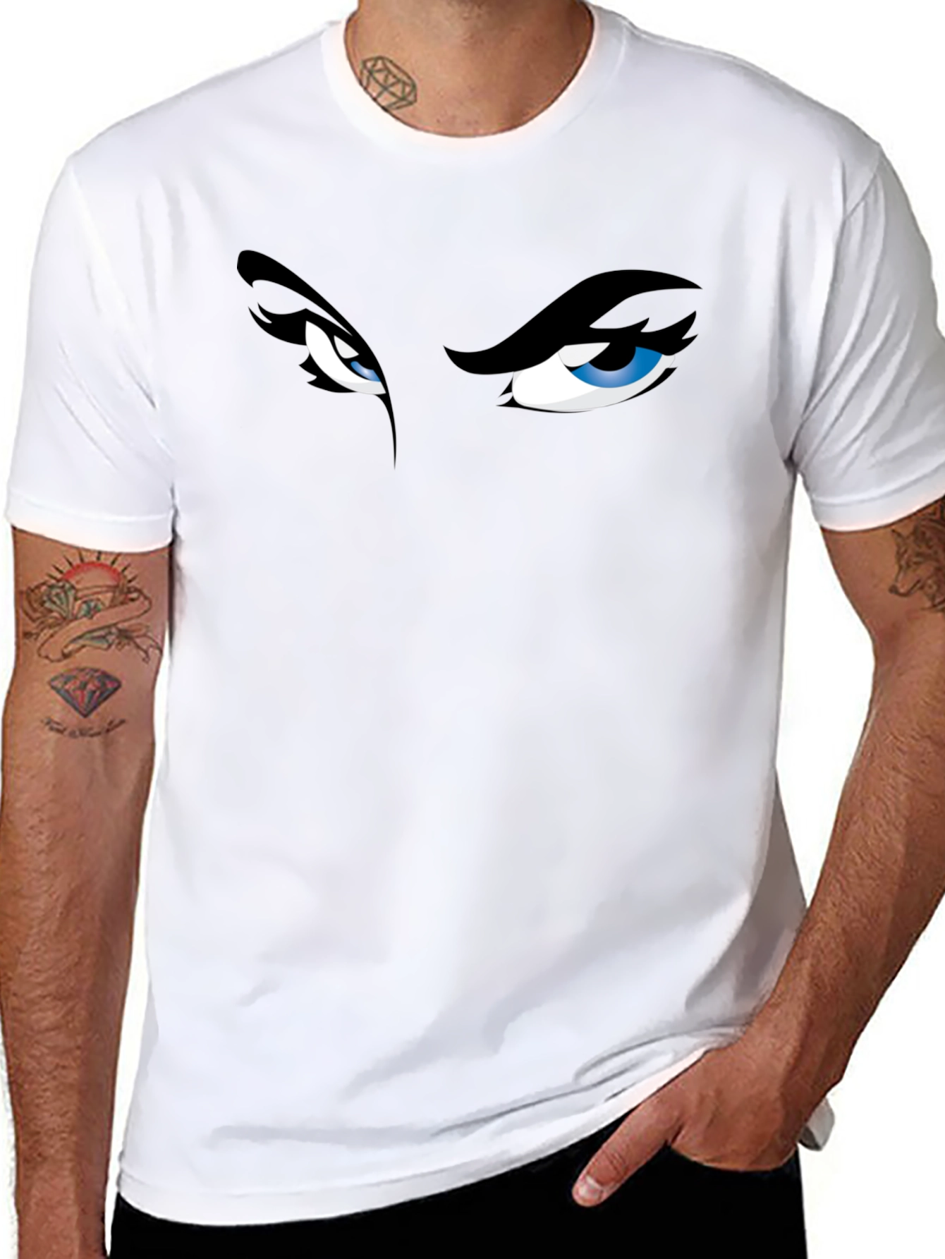 Intense Eyes Graphic Tee - Mens Black T-Shirt