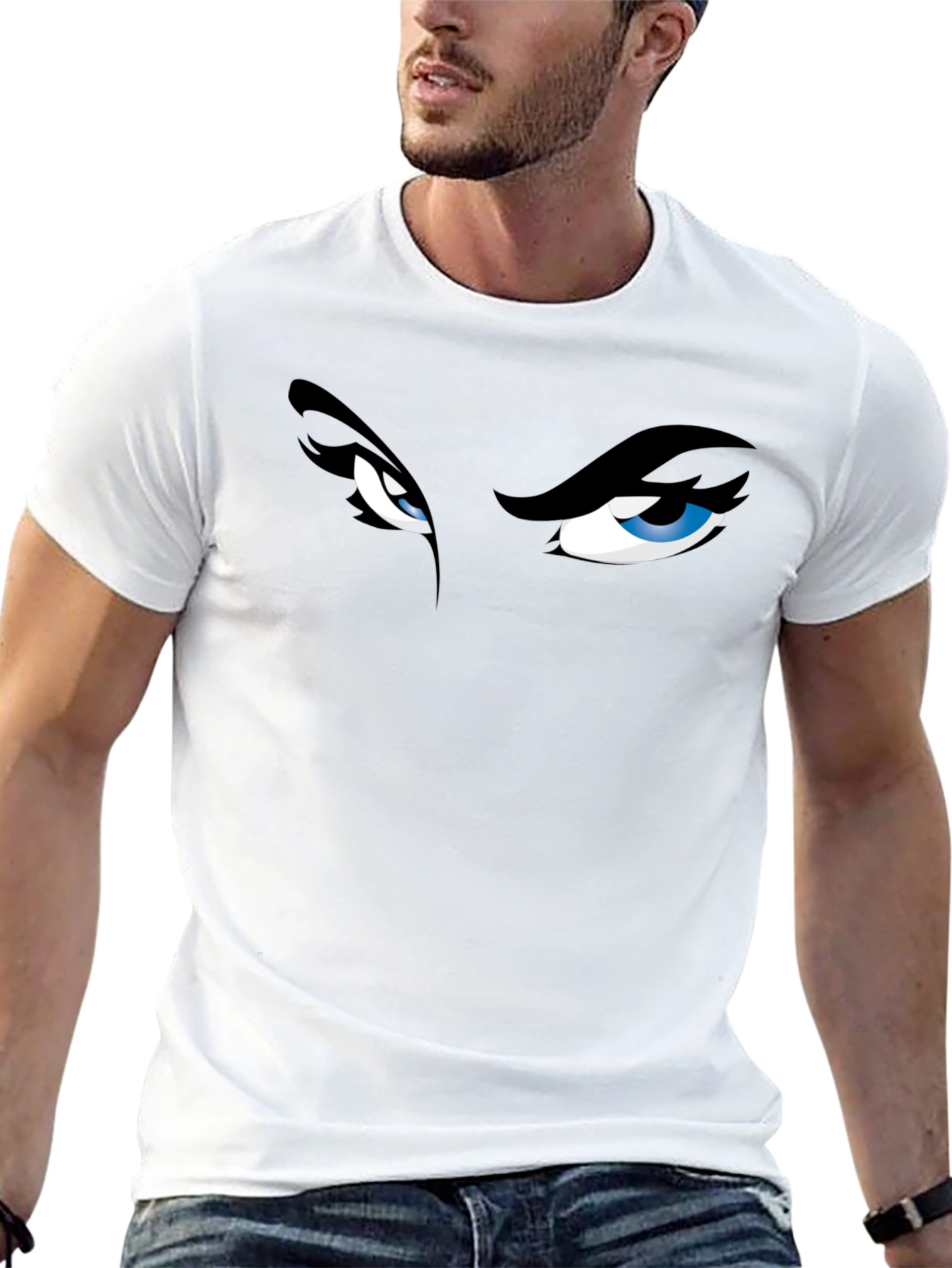Intense Eyes Graphic Tee - Mens Black T-Shirt