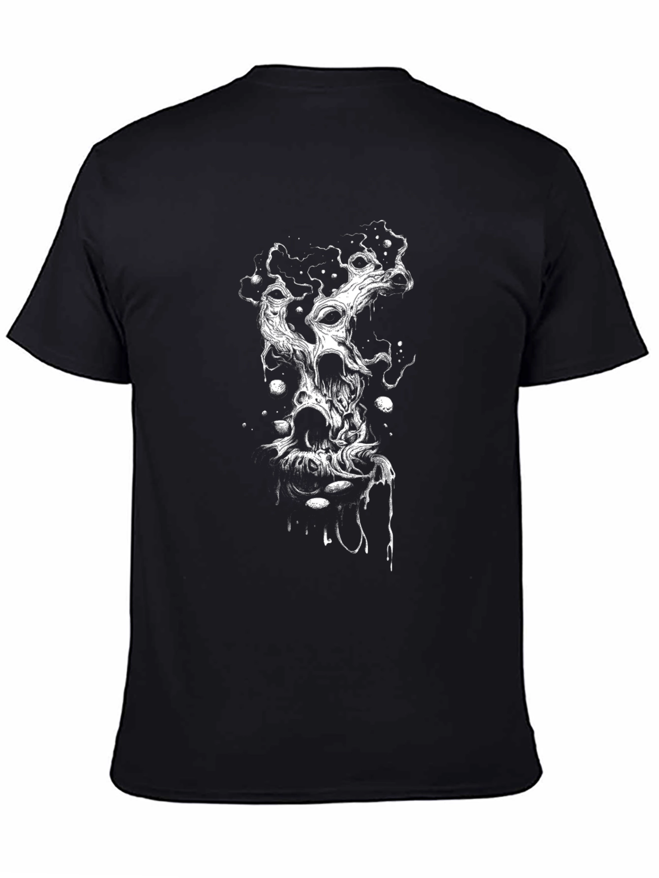 Distorted Skull Graphic Black T-Shirt