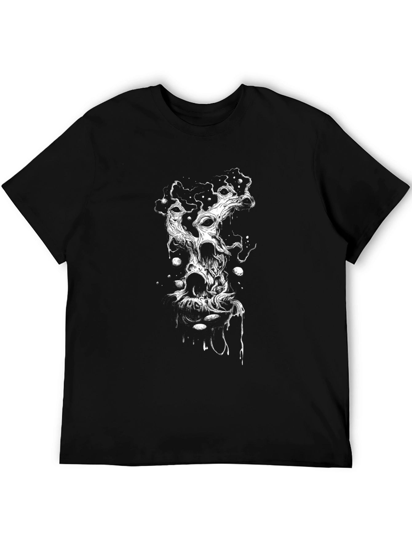 Distorted Skull Graphic Black T-Shirt