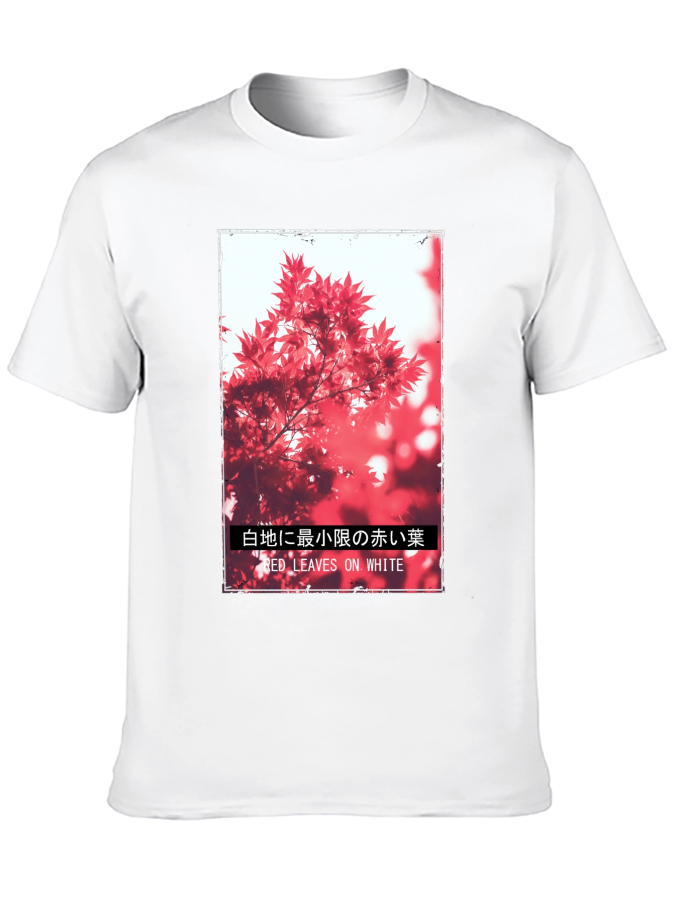 Red Leaves on White Graphic Tee