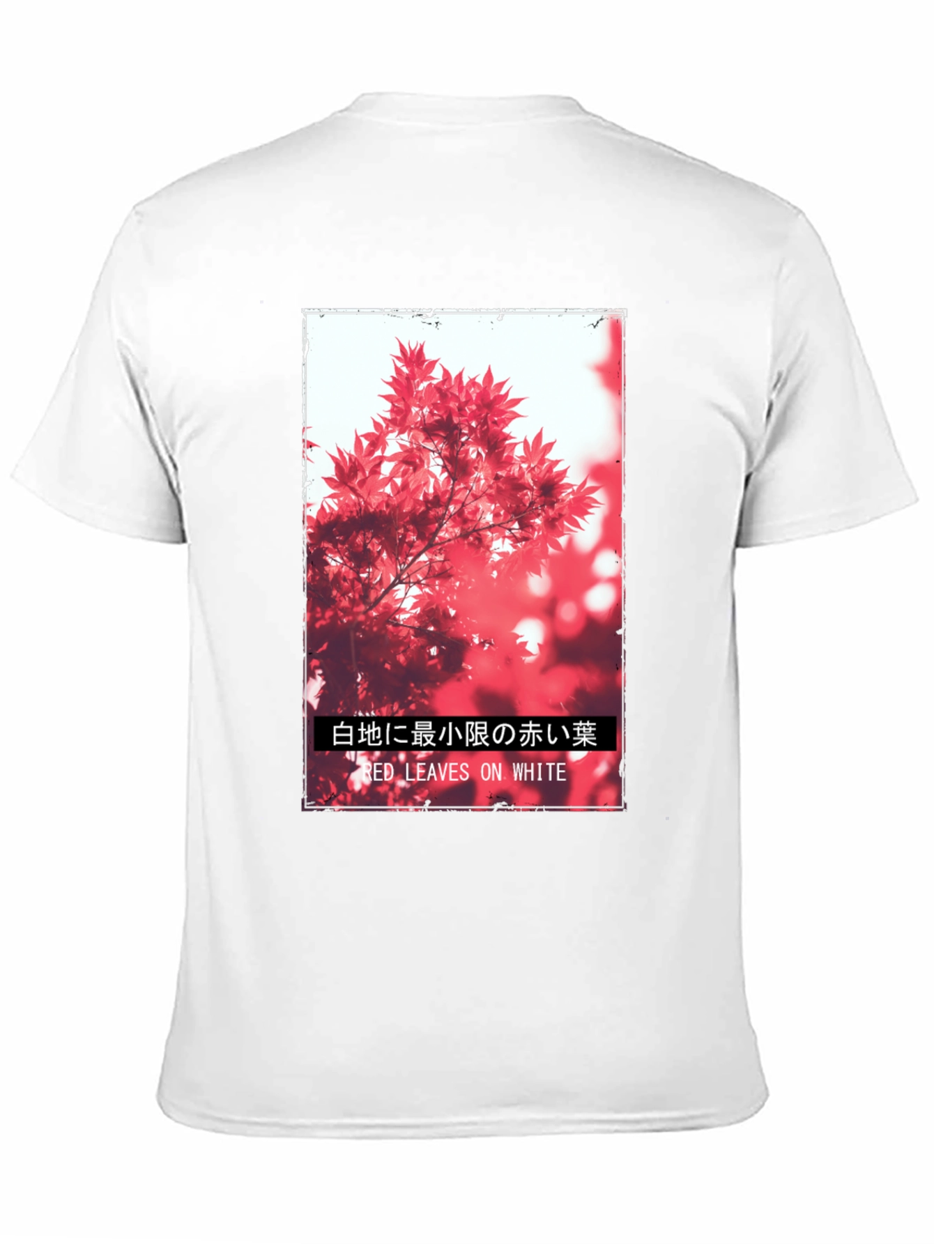 Red Leaves on White Graphic Tee