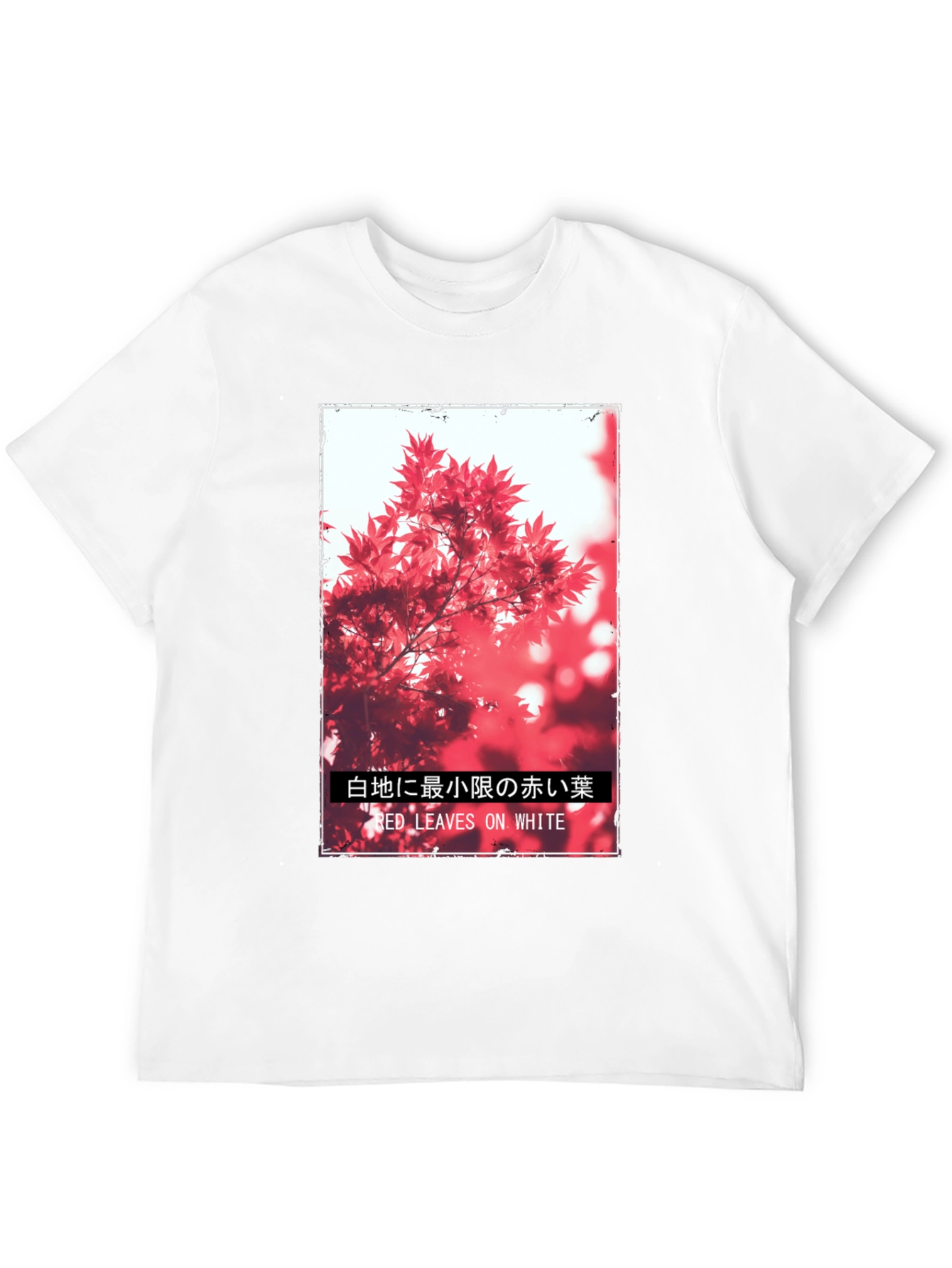 Red Leaves on White Graphic Tee