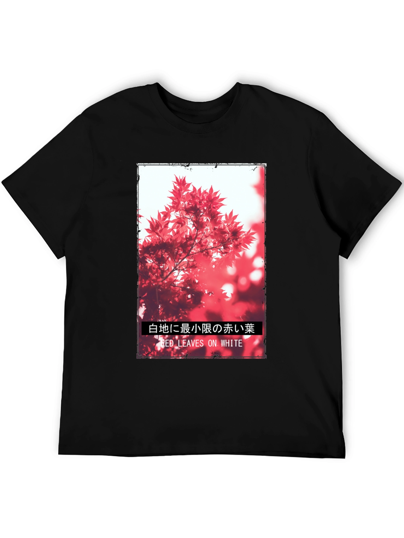 Red Leaves on White Graphic Tee