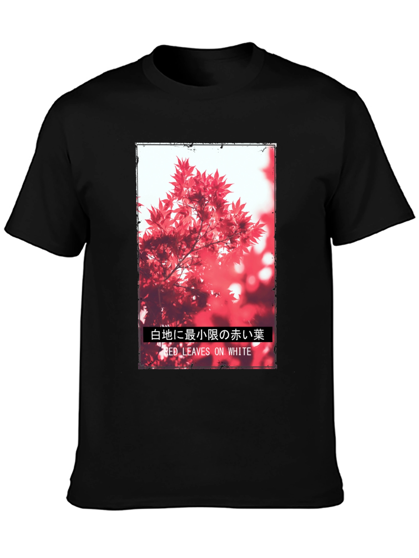 Red Leaves on White Graphic Tee