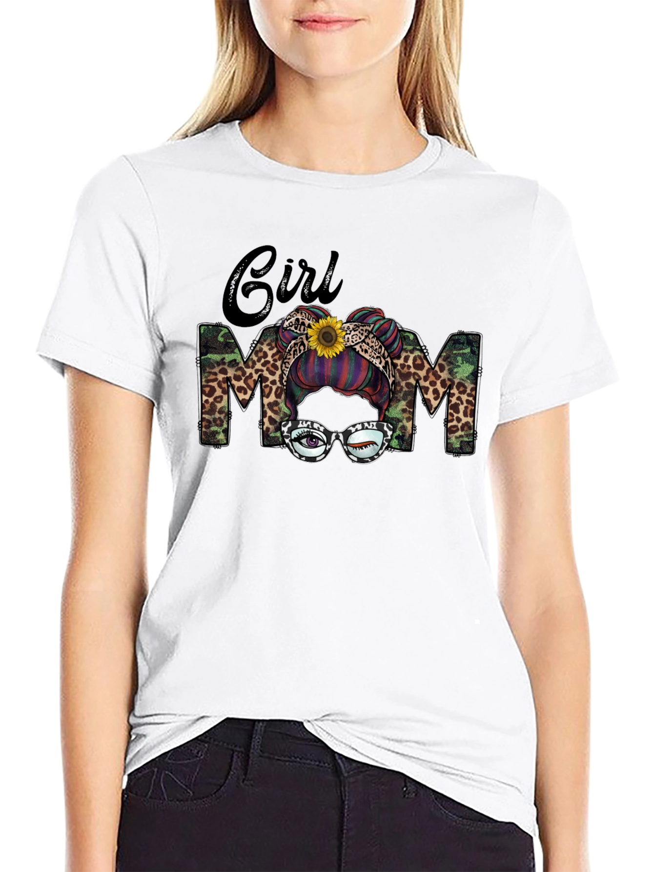 Girl Mom Camo Leopard T-Shirt
