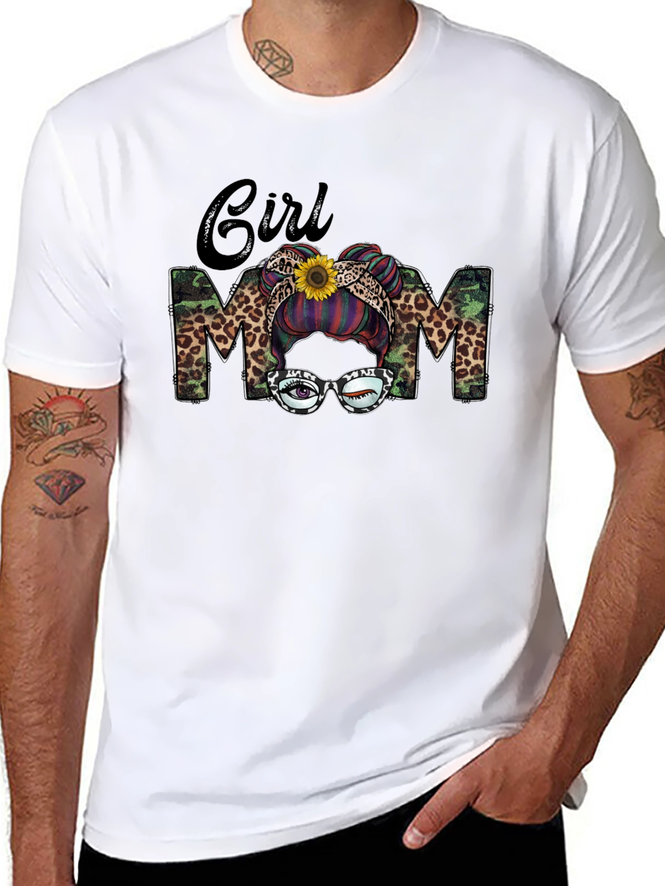Girl Mom Camo Leopard T-Shirt