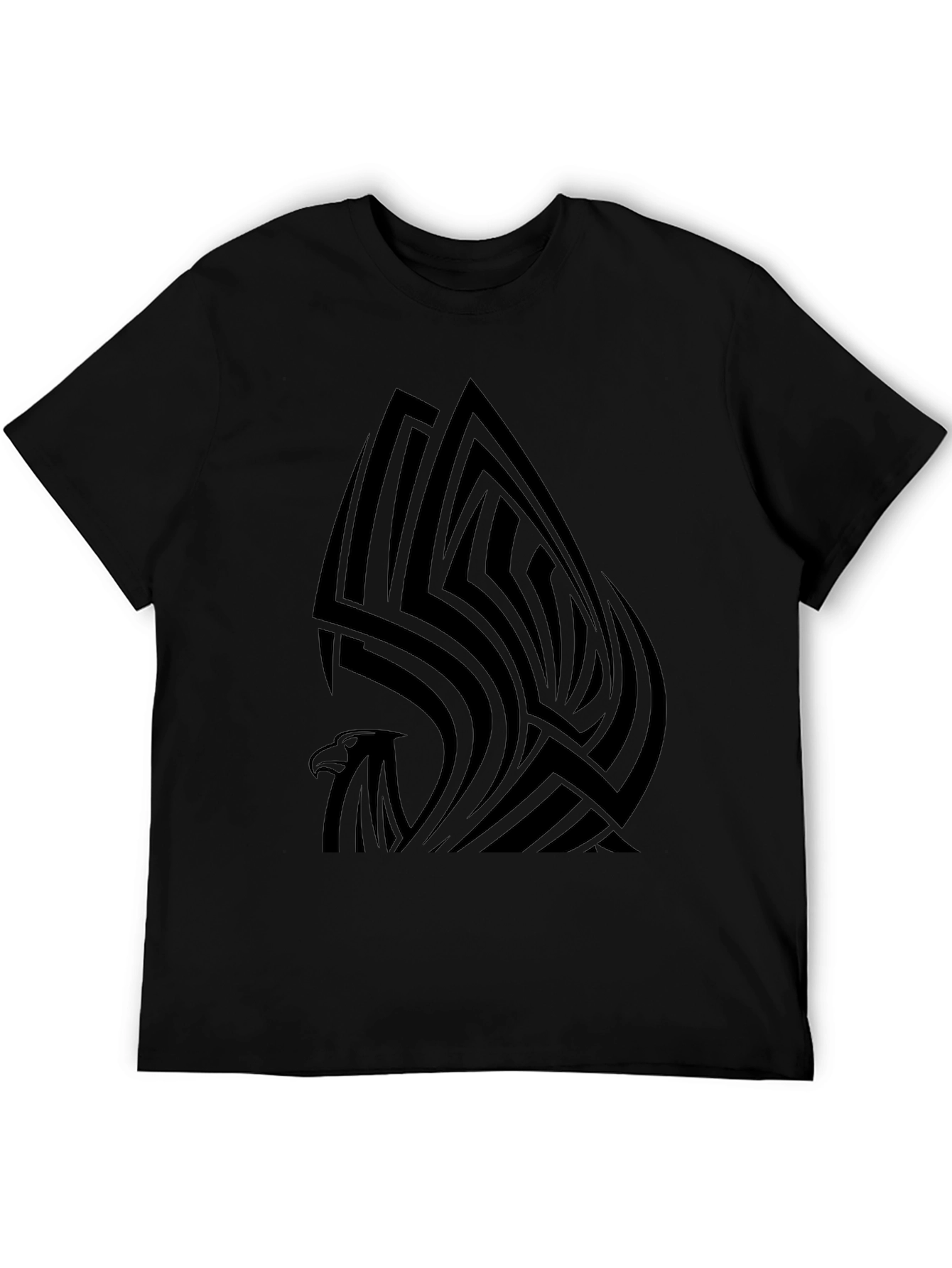 Tribal Eagle Graphic Tee - Stylish Mens Black T-Shirt