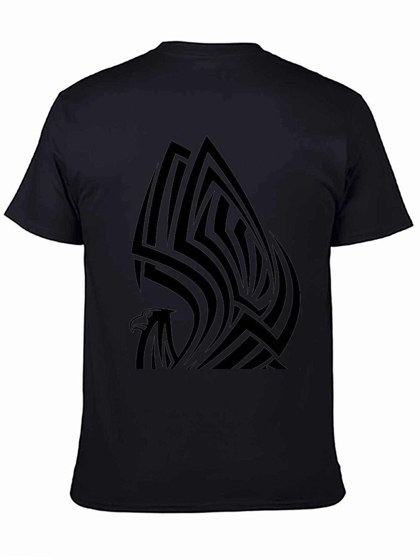 Tribal Eagle Graphic Tee - Stylish Mens Black T-Shirt