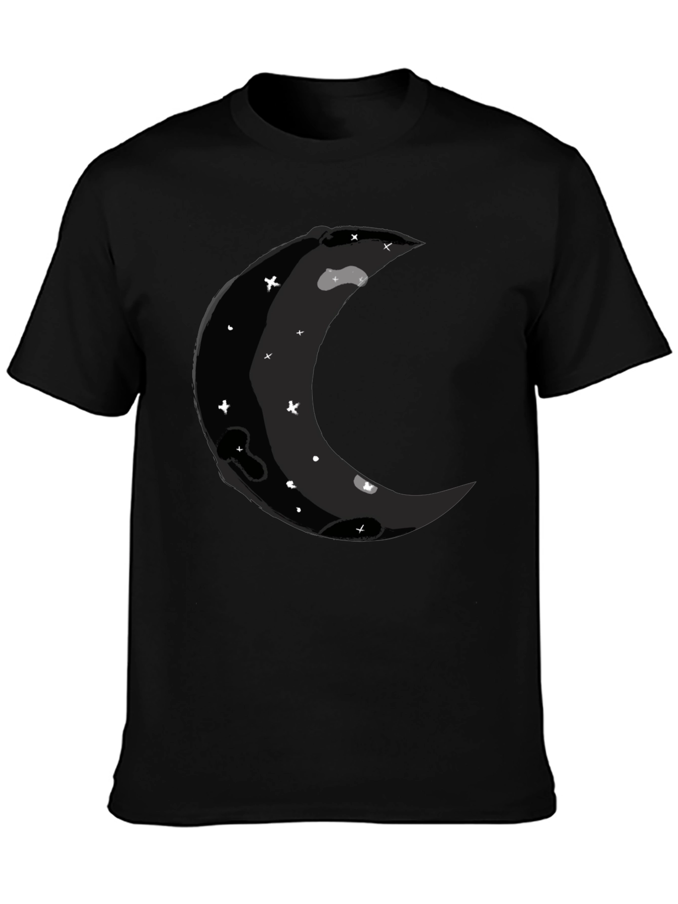 Crescent Moon Graphic Black T-Shirt