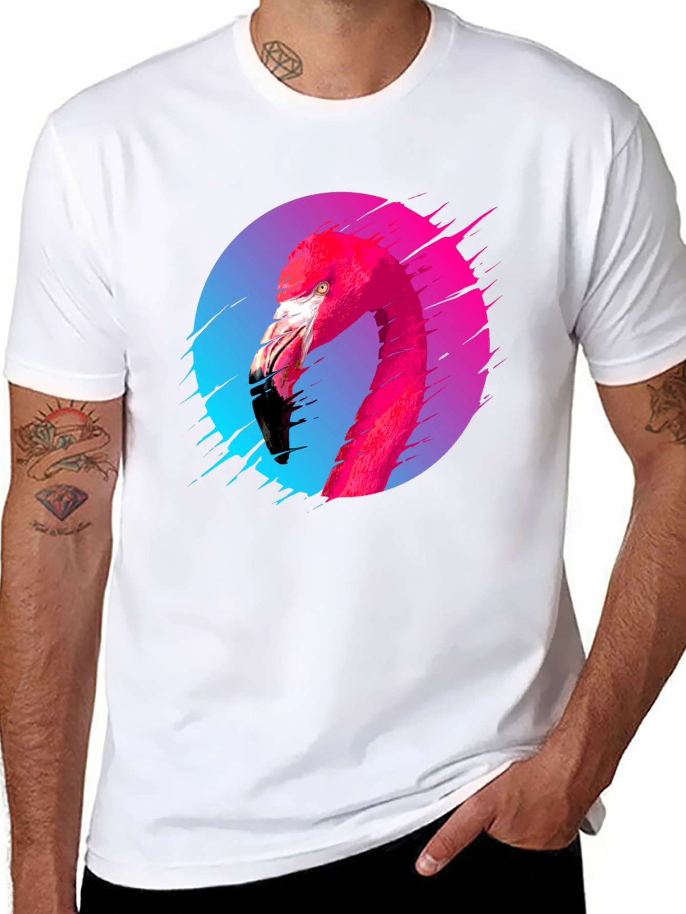 Flamingo Graphic Tee - Mens Black T-Shirt