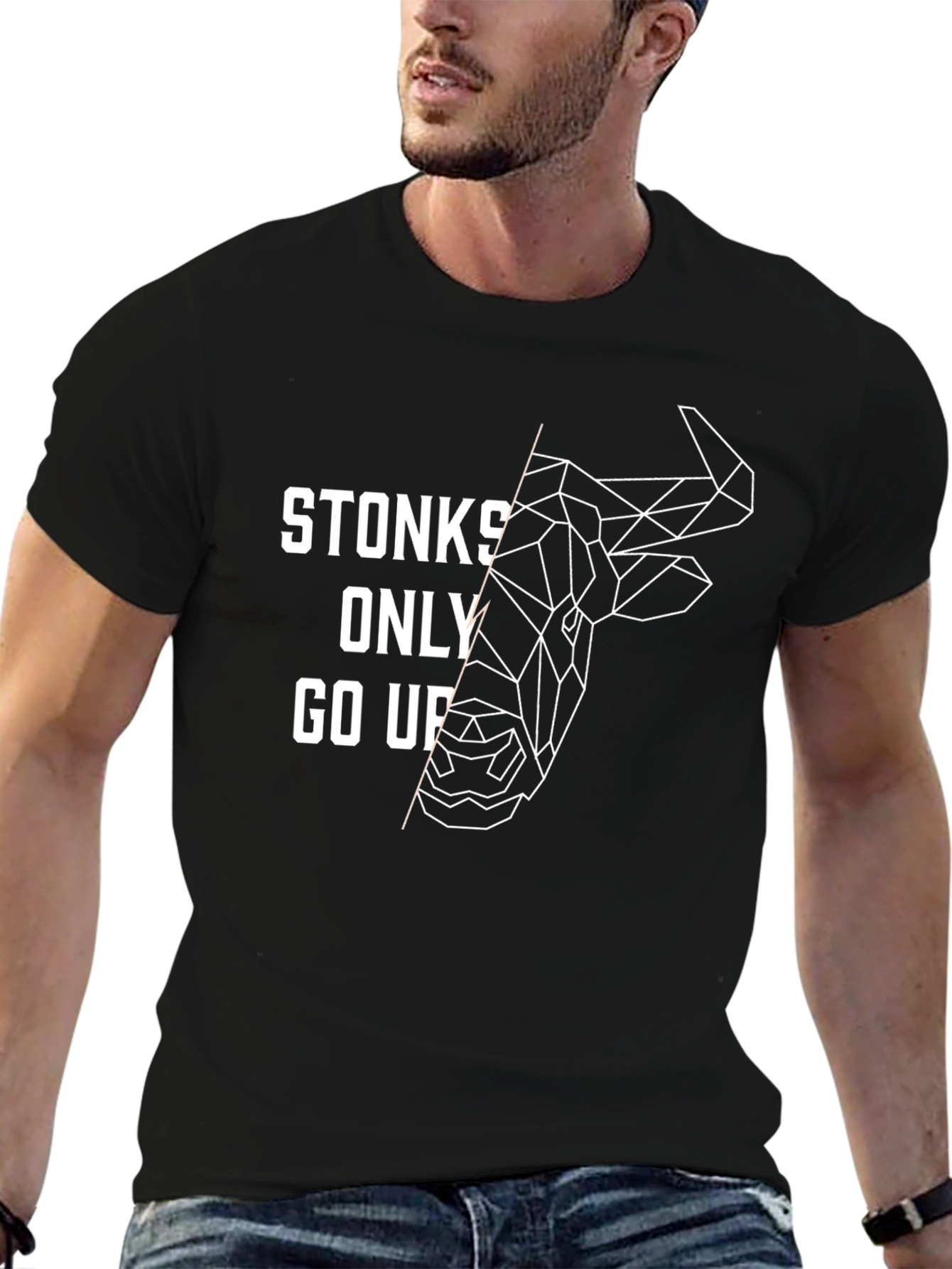 Stonks Only Go Up Graphic Tee - Black