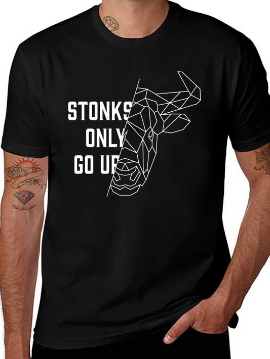 Stonks Only Go Up Graphic Tee - Black