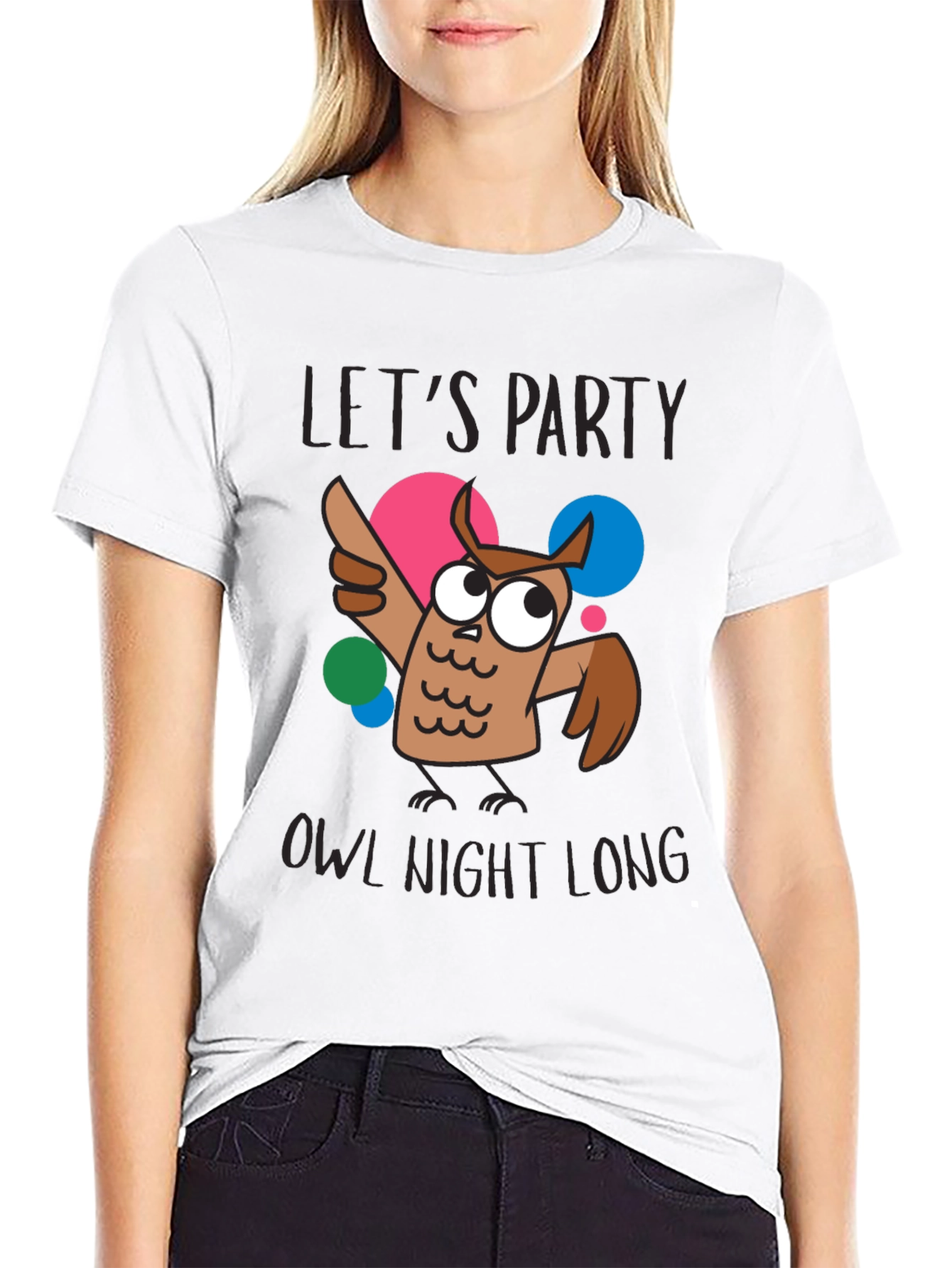 Lets Party Owl Night Long Graphic T-Shirt