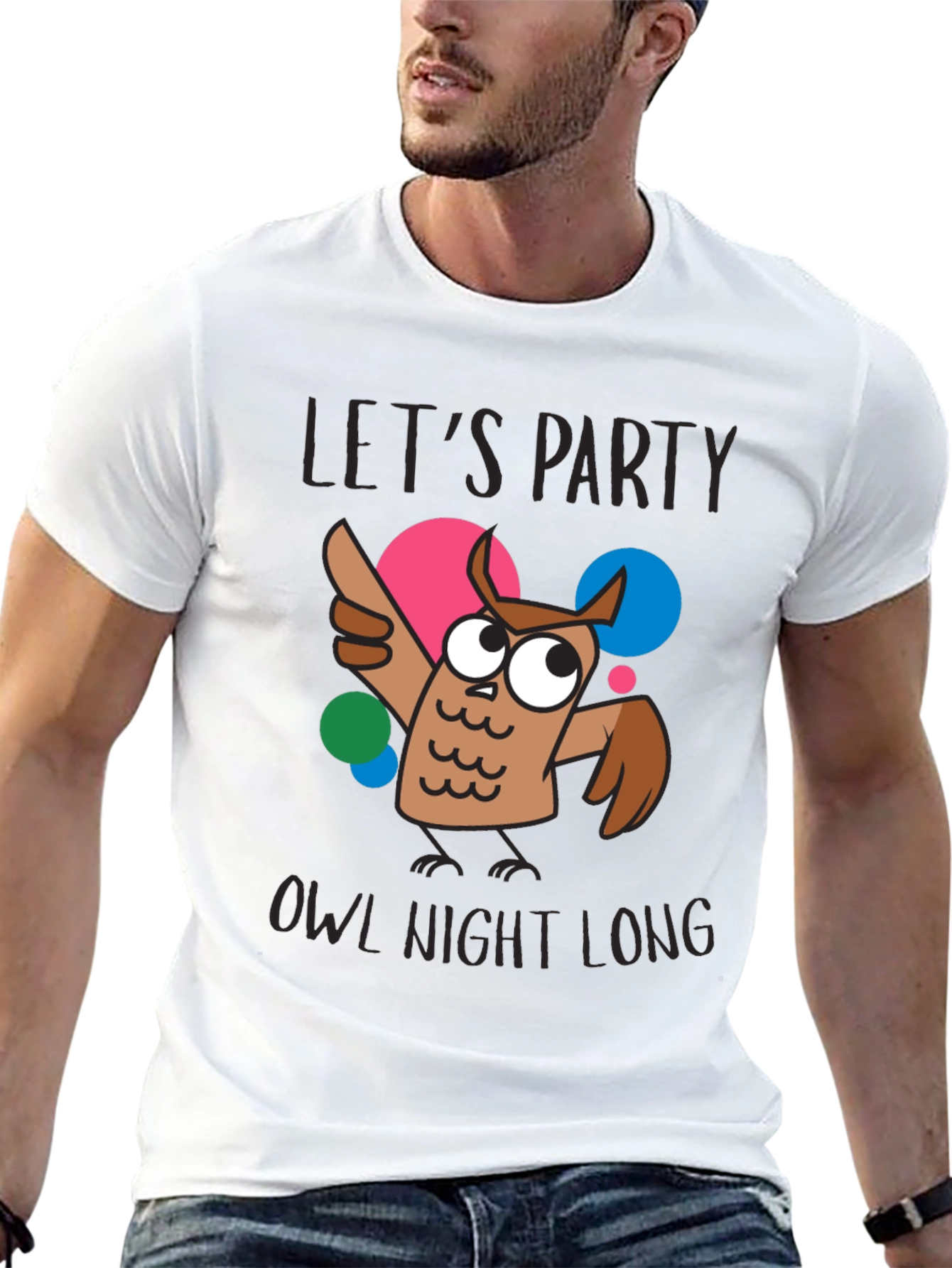 Lets Party Owl Night Long Graphic T-Shirt