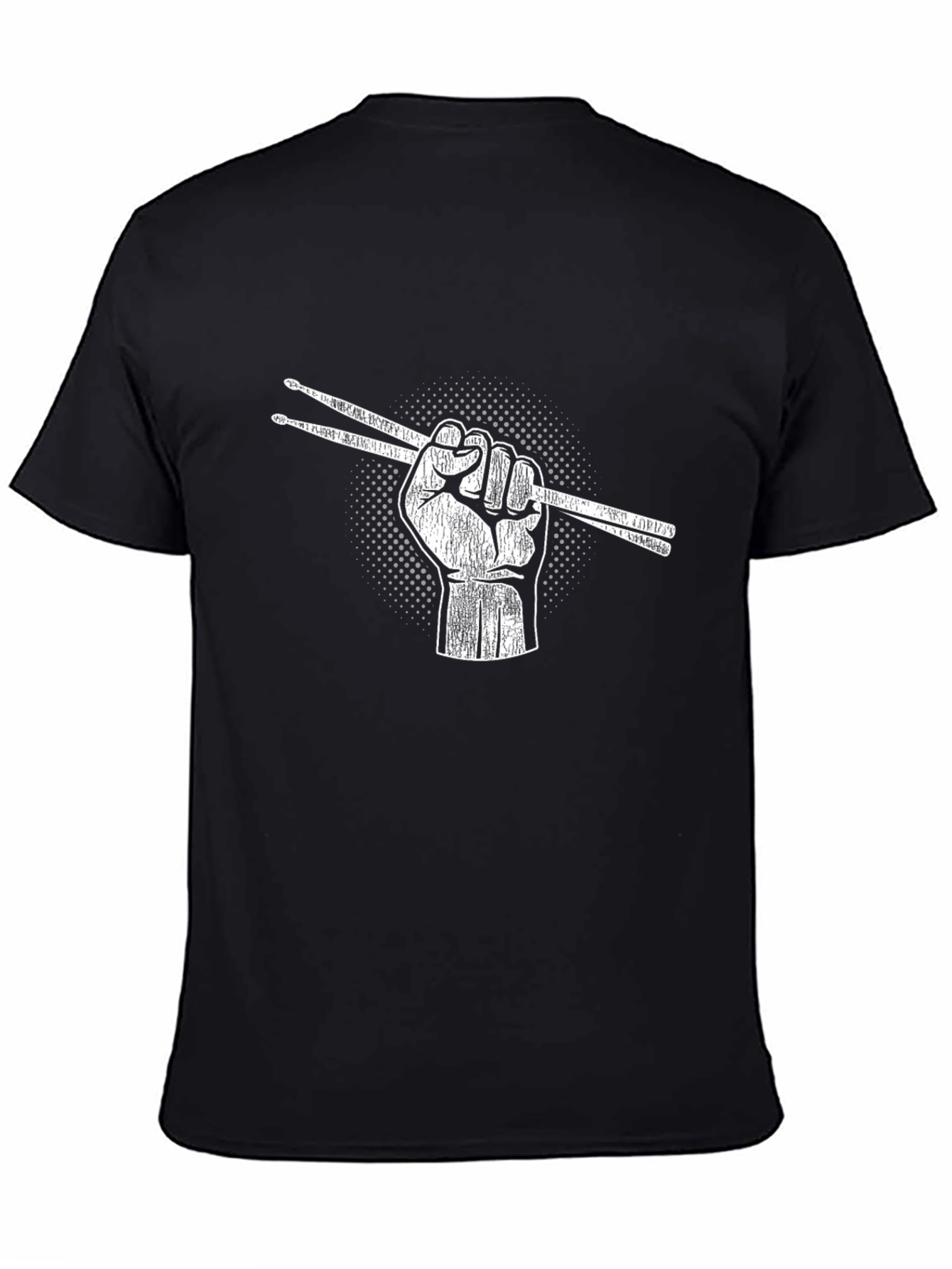 Drummers Fist Graphic T-Shirt - Black Cotton