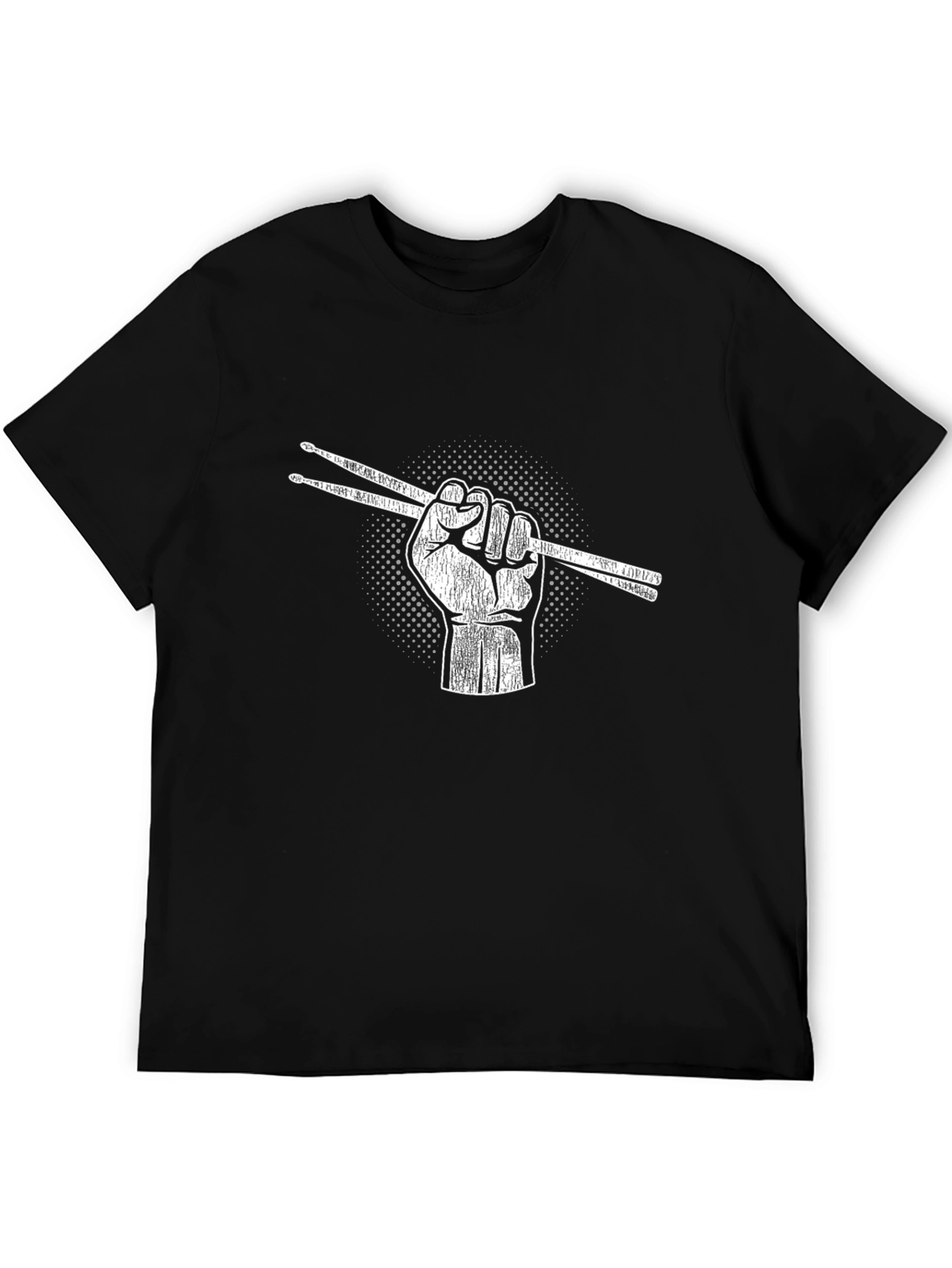 Drummers Fist Graphic T-Shirt - Black Cotton