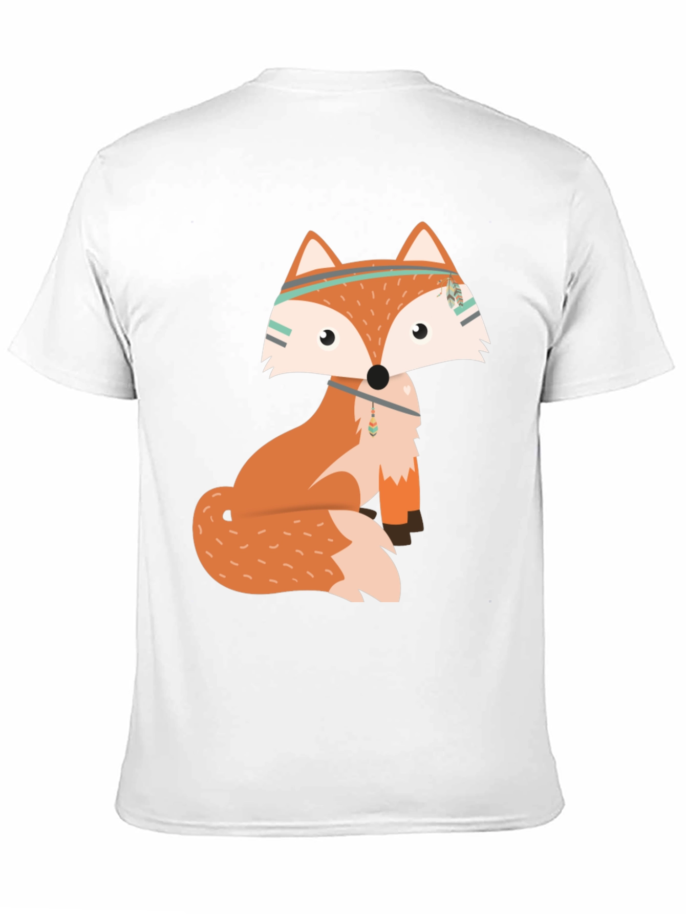 Trendy Fox Graphic Tee - Black Cotton Blend