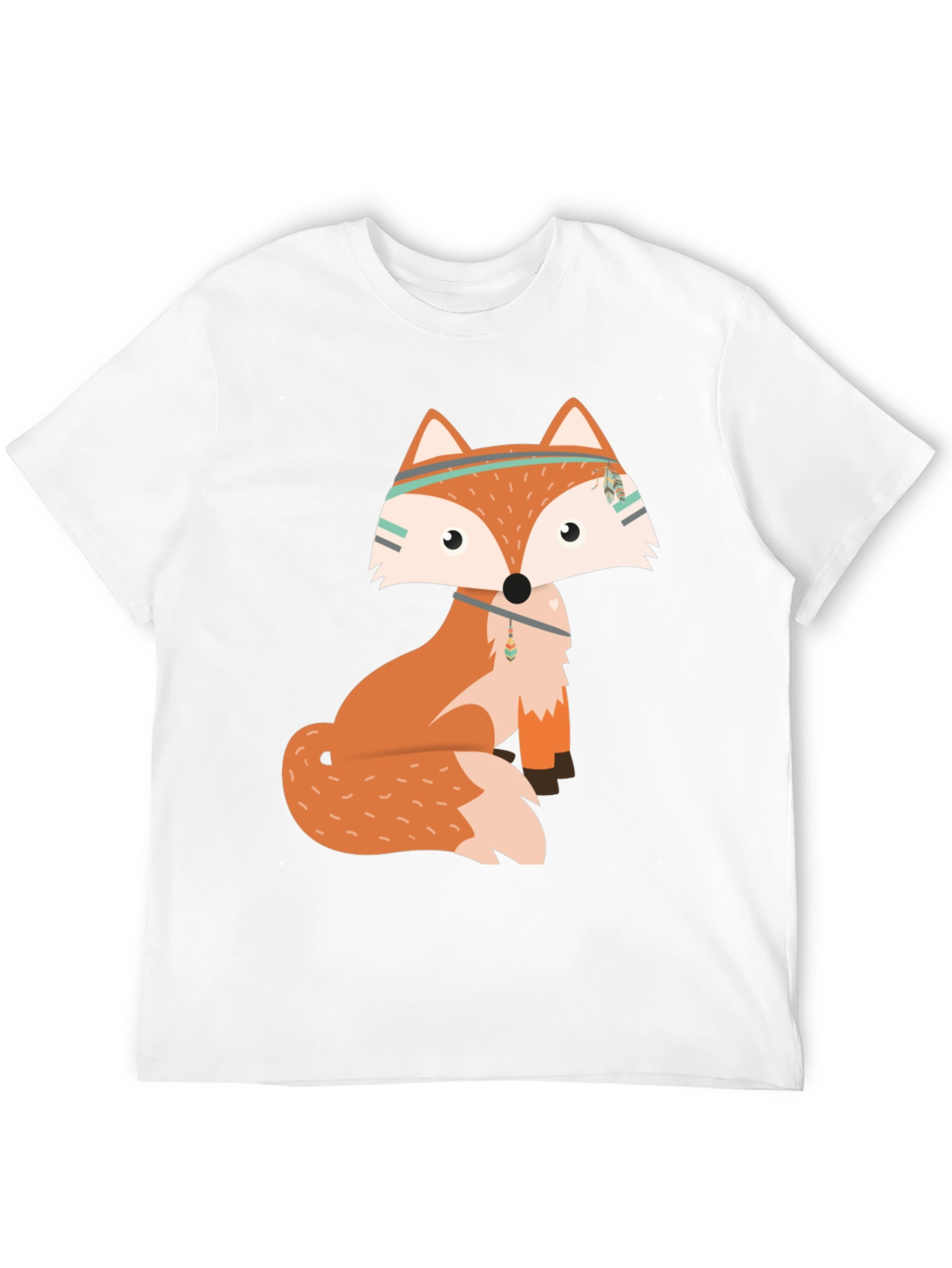 Trendy Fox Graphic Tee - Black Cotton Blend