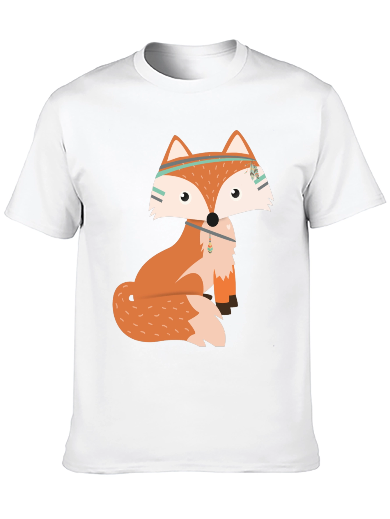 Trendy Fox Graphic Tee - Black Cotton Blend