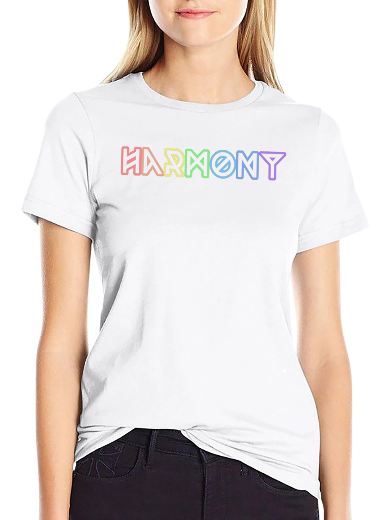 Harmony Graphic Tee - Rainbow Lettering