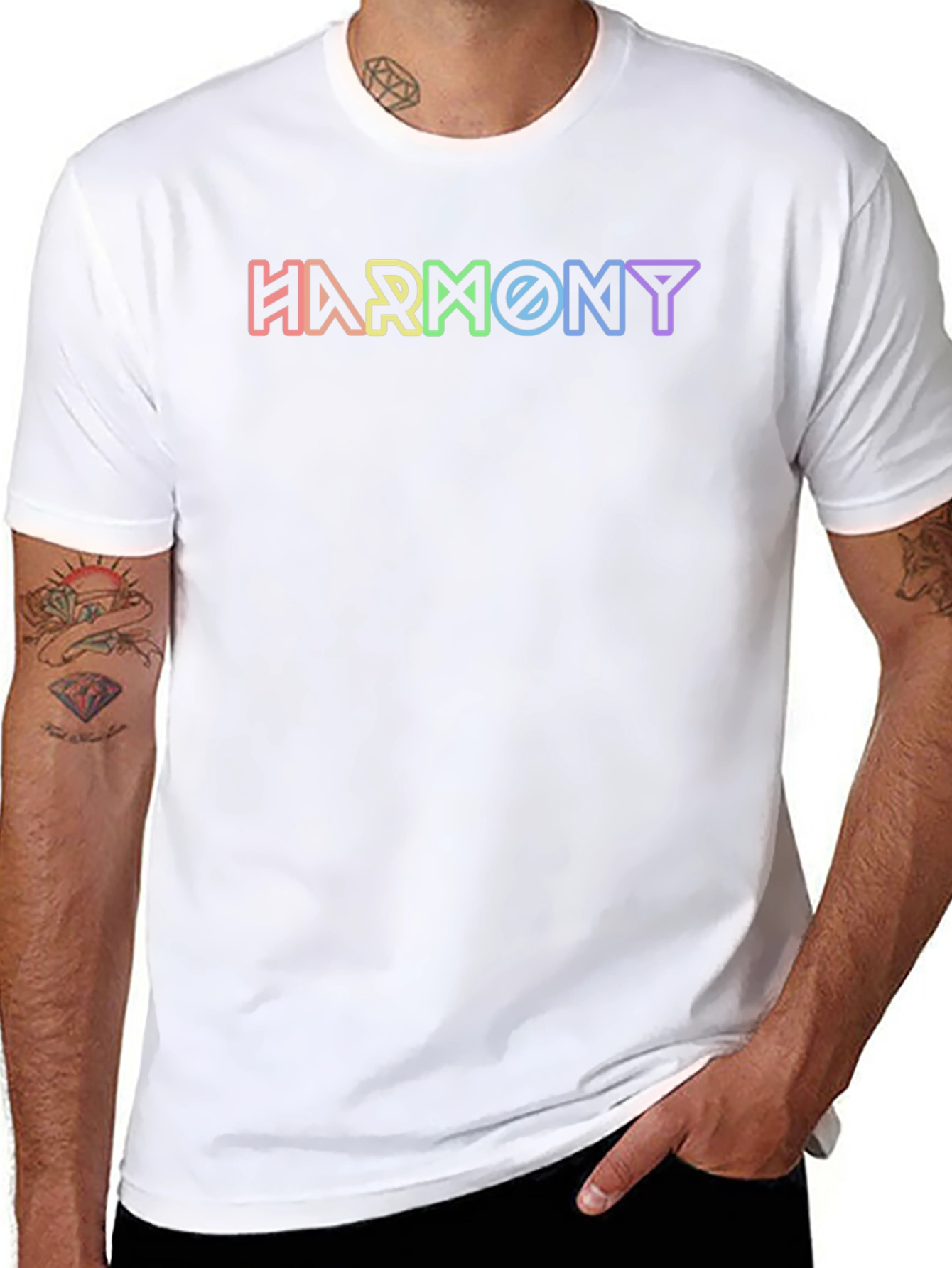 Harmony Graphic Tee - Rainbow Lettering