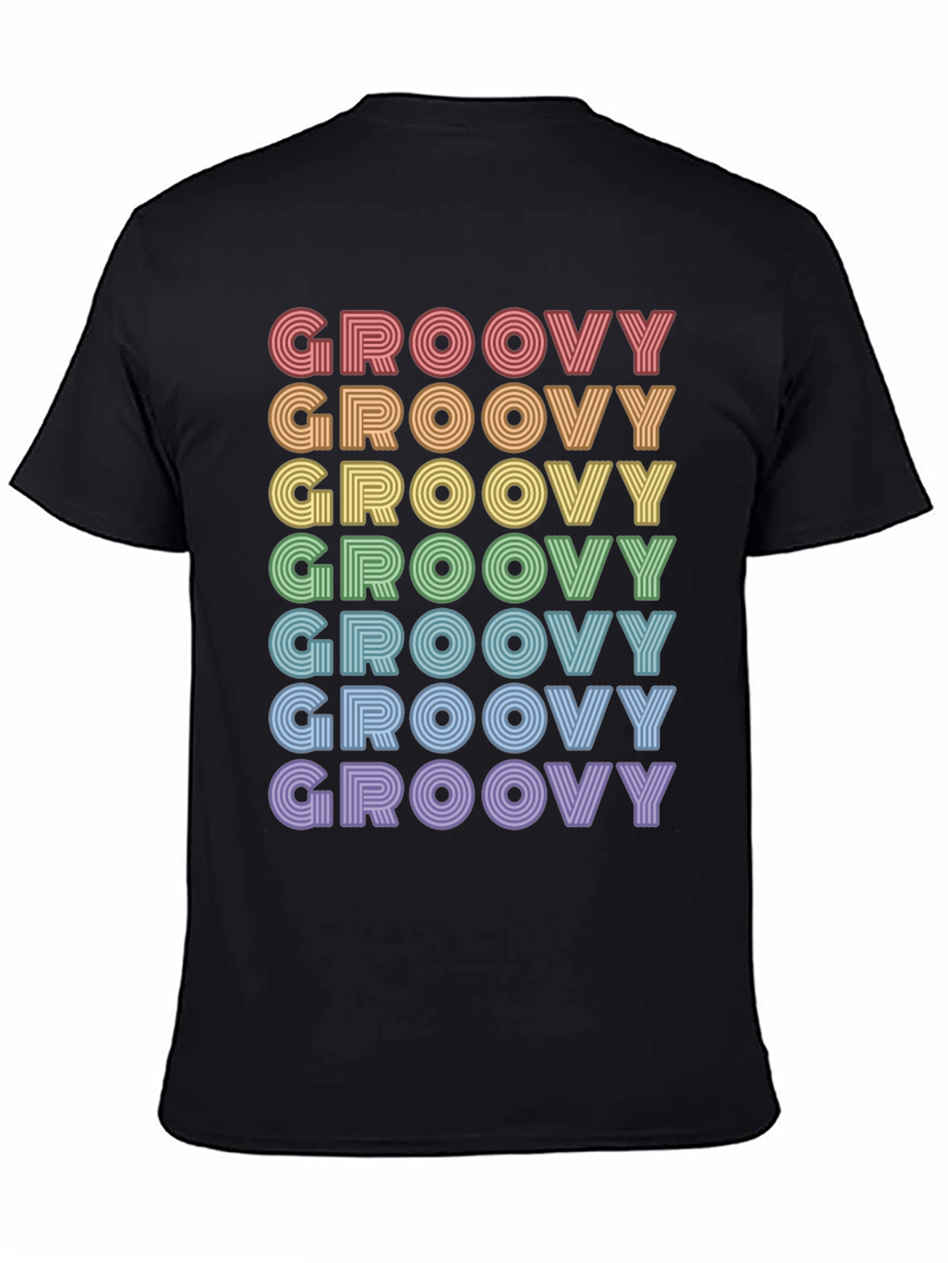 Retro Groovy Rainbow Text T-Shirt - Unisex