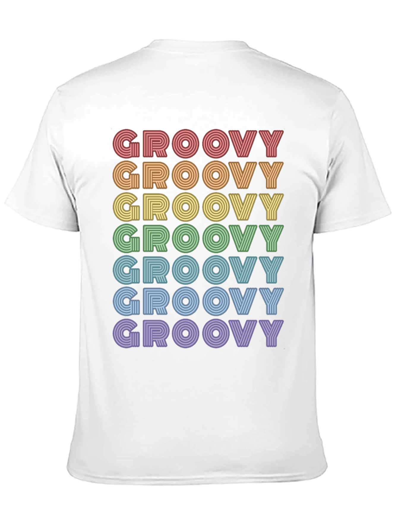 Retro Groovy Rainbow Text T-Shirt - Unisex