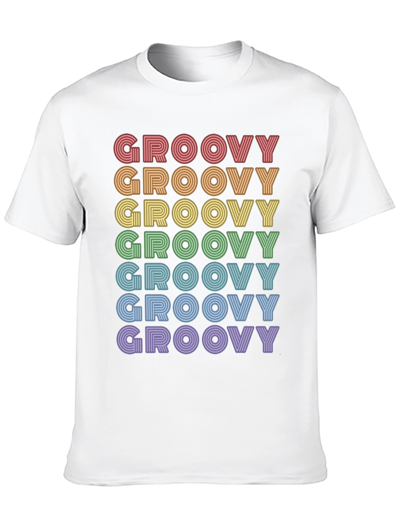 Retro Groovy Rainbow Text T-Shirt - Unisex