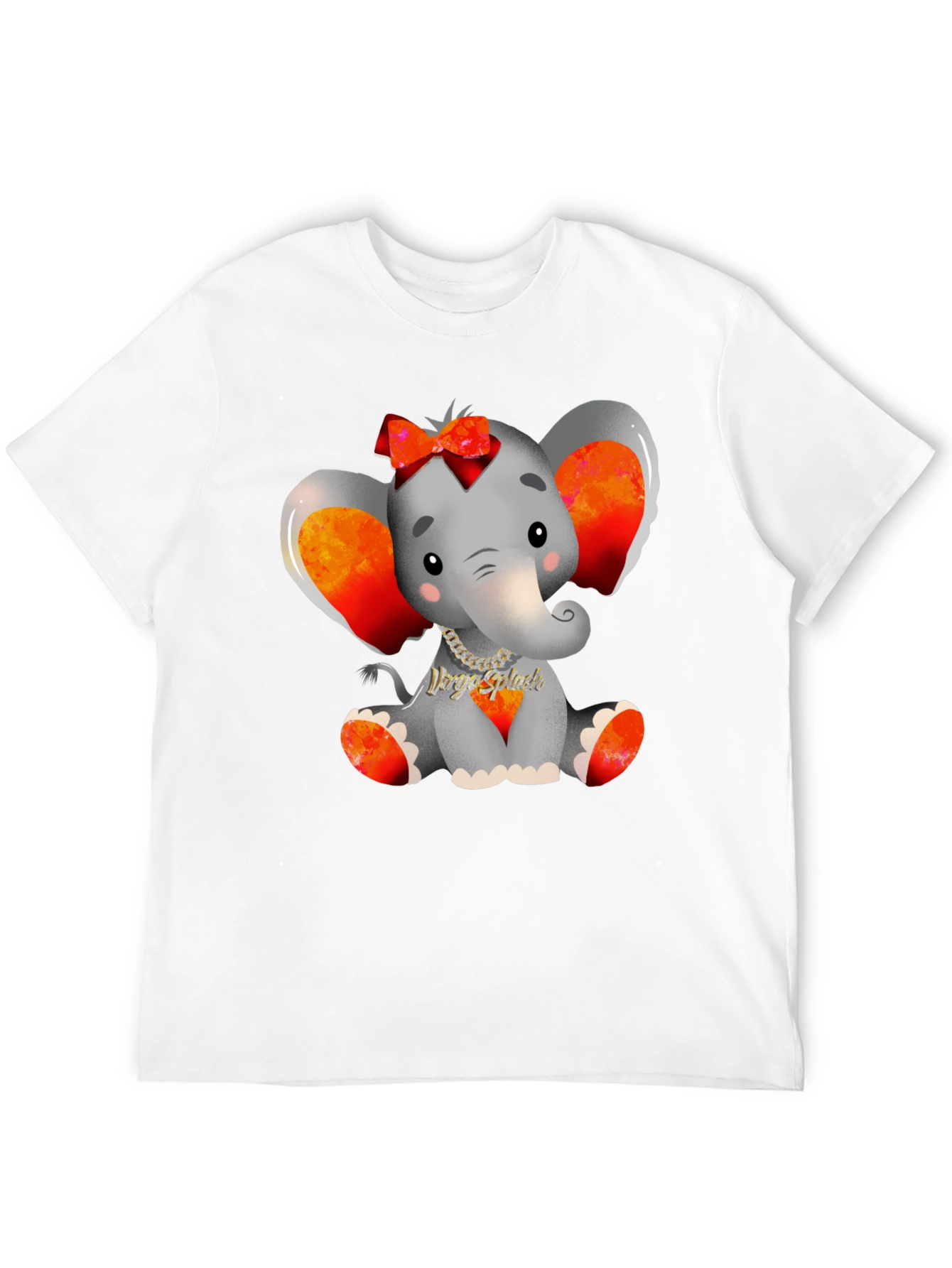 Cute Elephant Graphic Tee - Black Cotton Blend