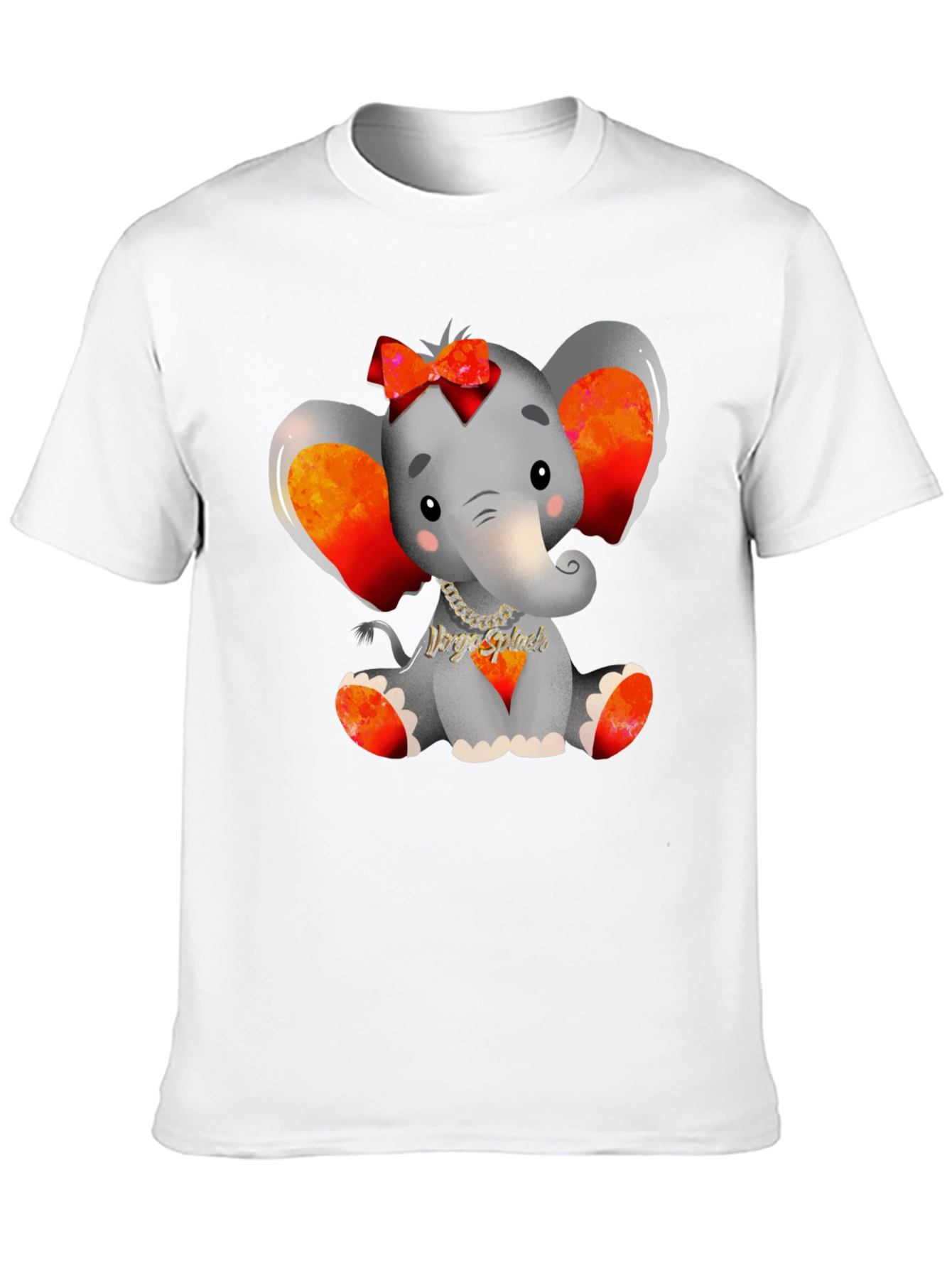 Cute Elephant Graphic Tee - Black Cotton Blend