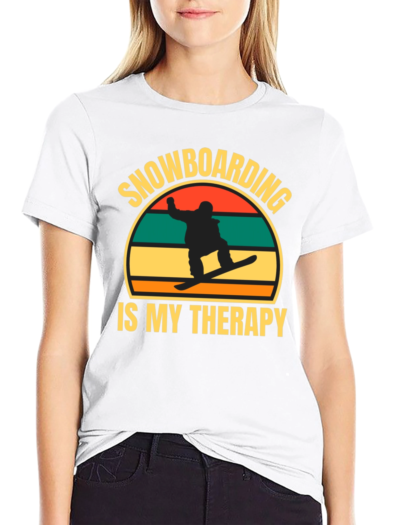 Snowboarding is My Therapy Graphic Tee