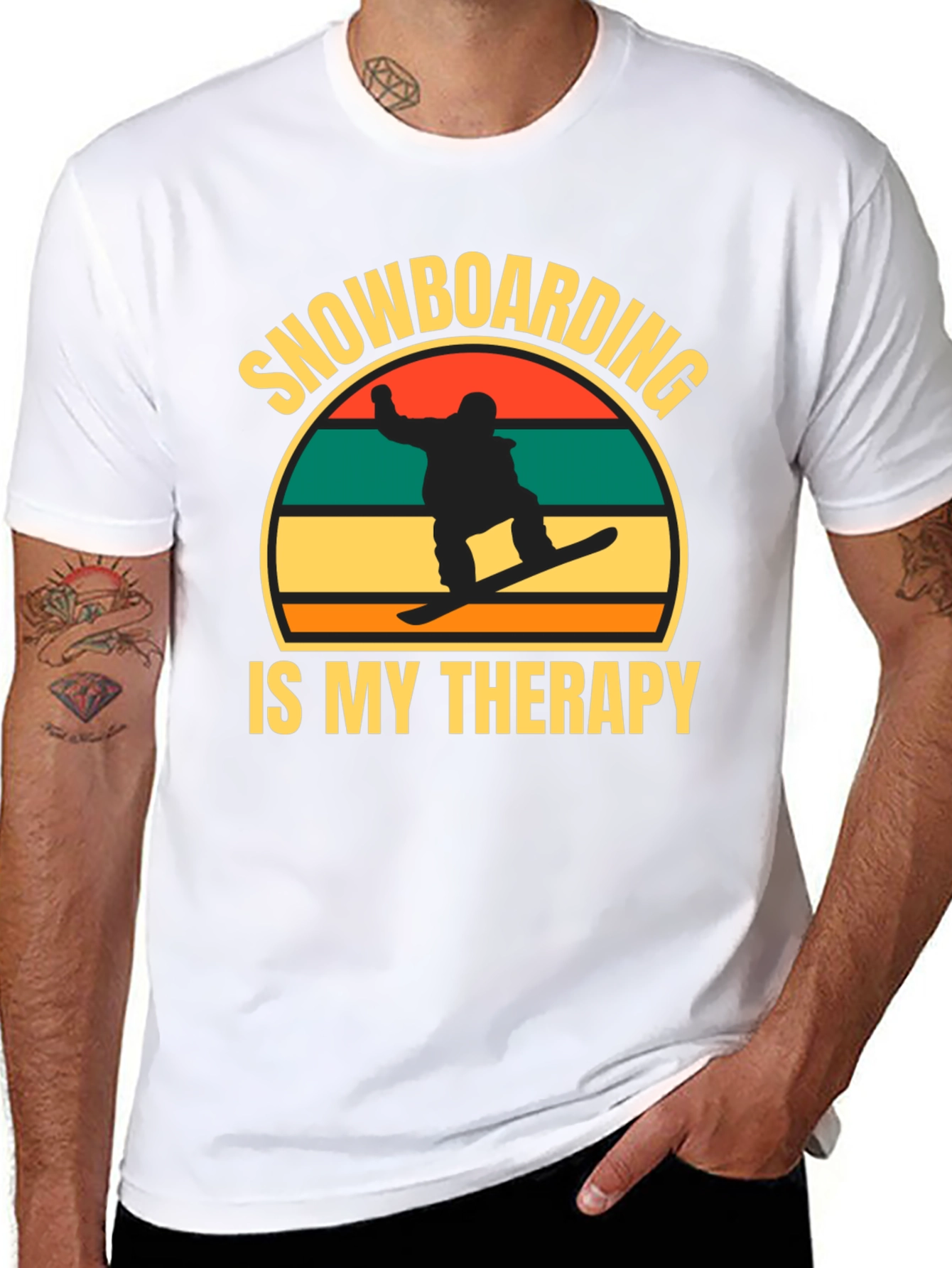 Snowboarding is My Therapy Graphic Tee