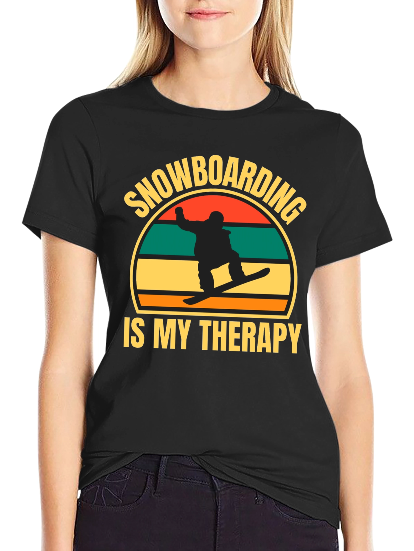 Snowboarding is My Therapy Graphic Tee