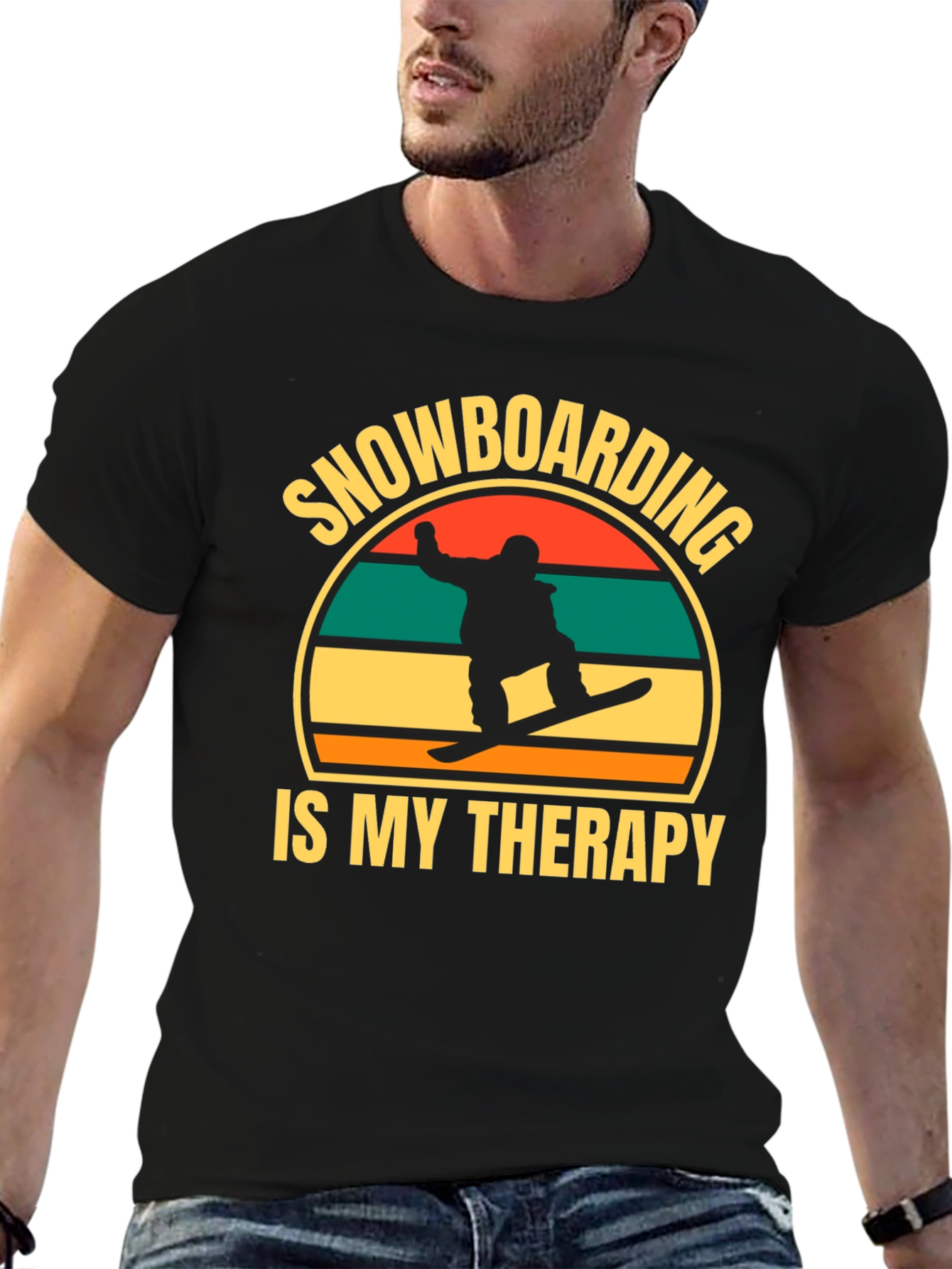 Snowboarding is My Therapy Graphic Tee