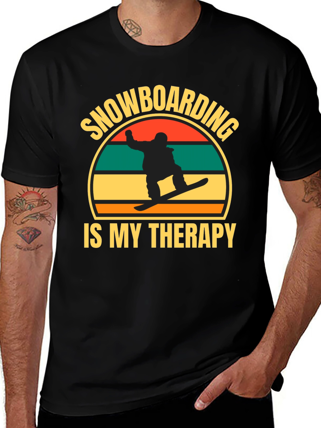 Snowboarding is My Therapy Graphic Tee
