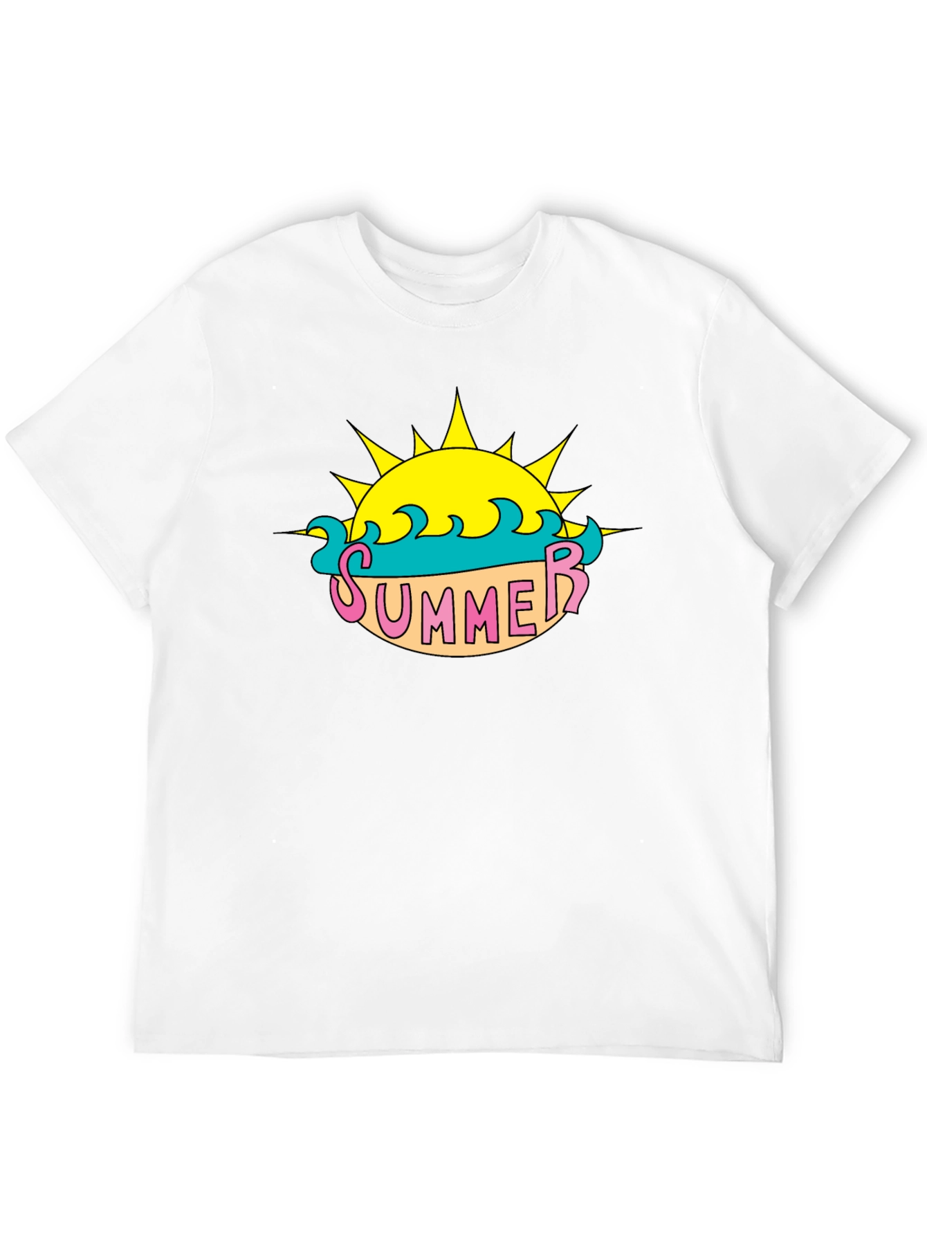 Summer Sun Graphic Tee - Black Casual T-Shirt