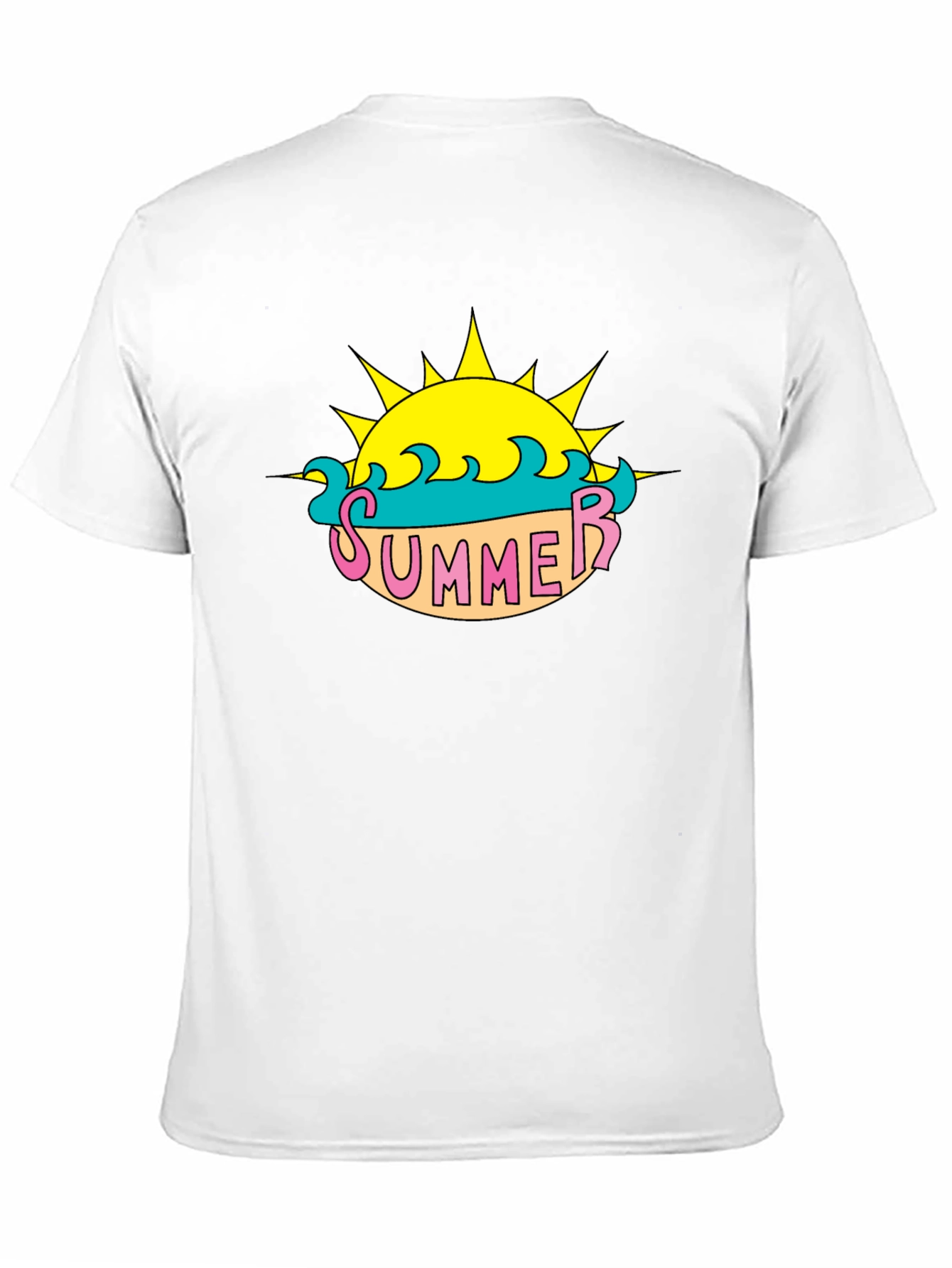 Summer Sun Graphic Tee - Black Casual T-Shirt