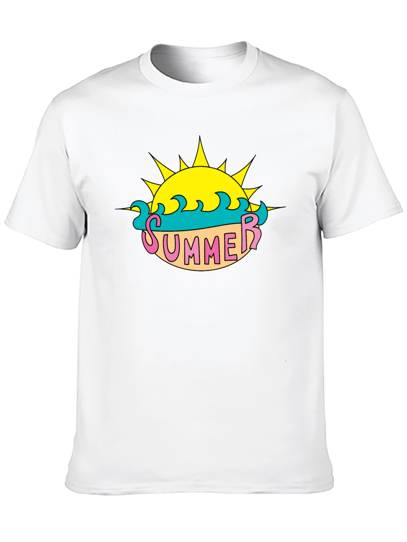 Summer Sun Graphic Tee - Black Casual T-Shirt