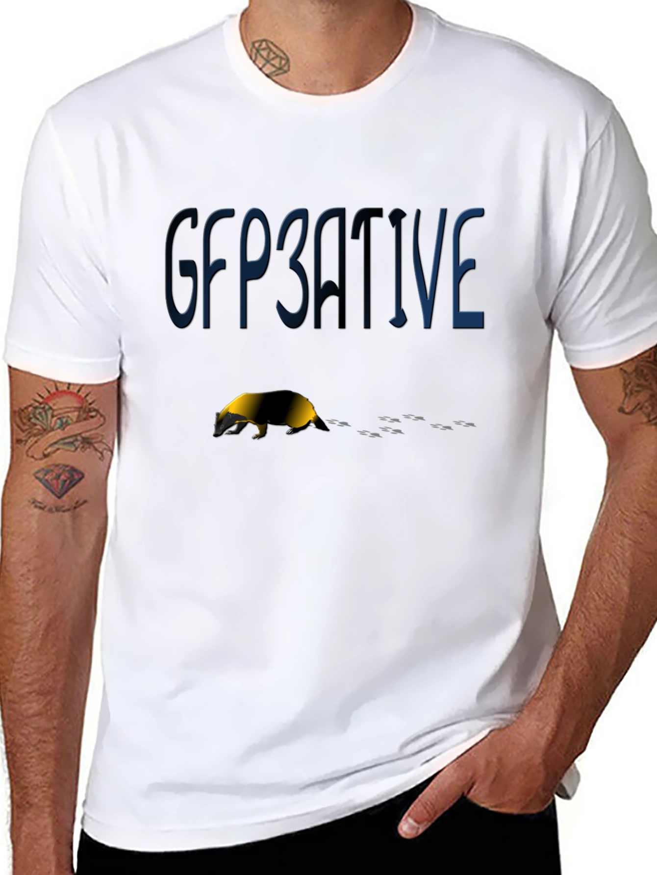 GFP3ATIVE Badger Graphic T-Shirt - Black