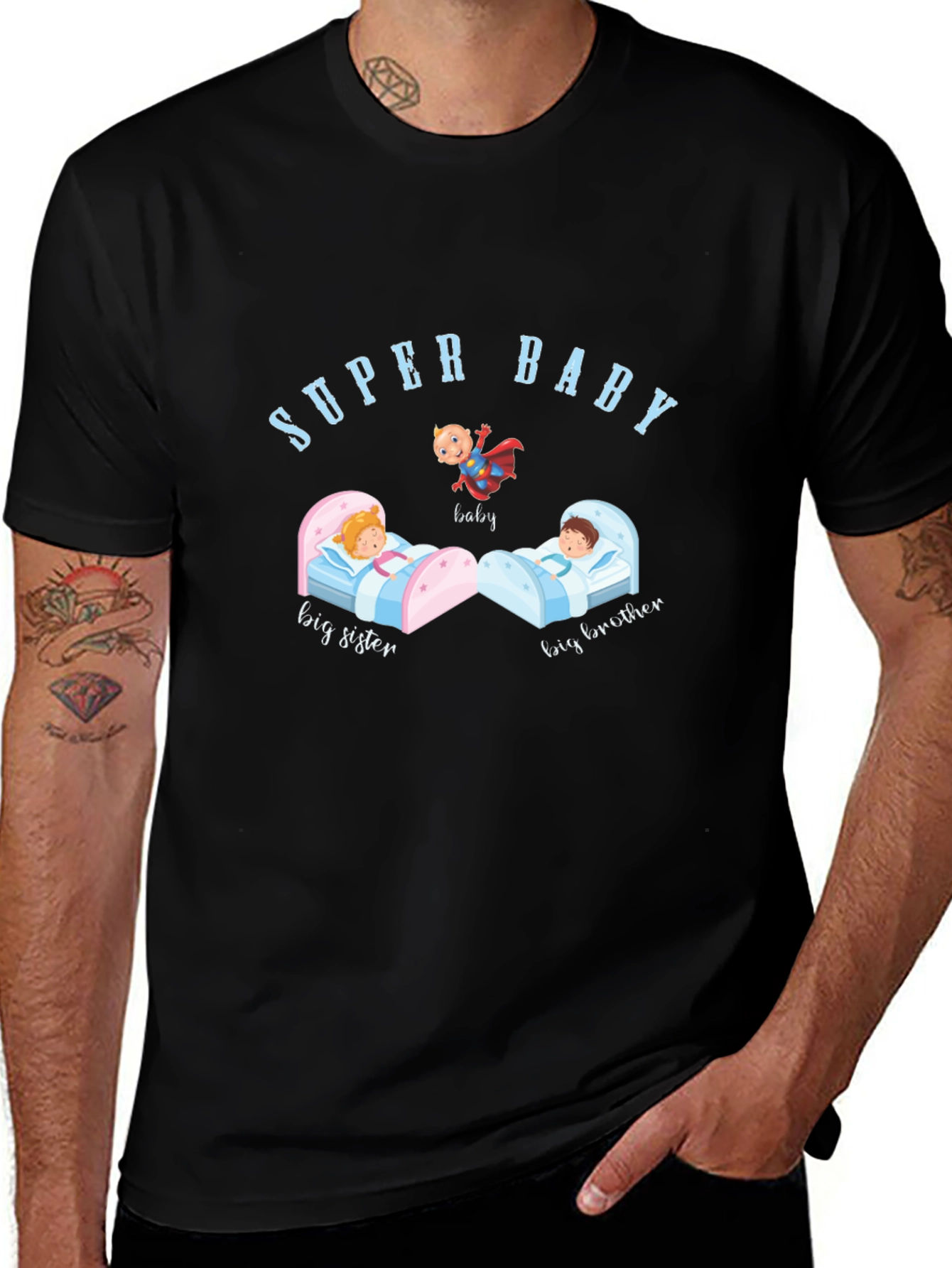 Super Baby Tee: Big Brother Sister Heroic Baby