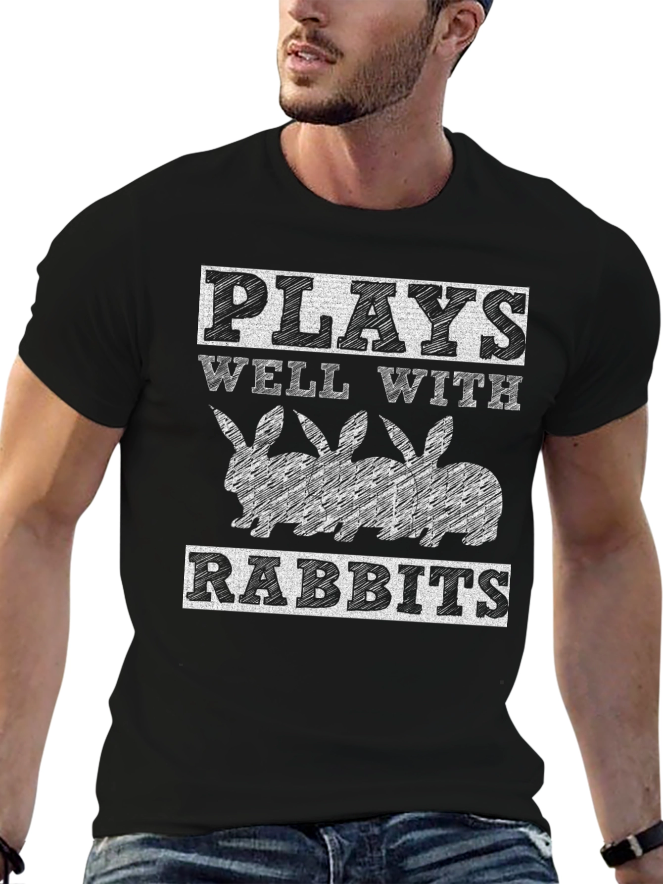 Plays Well With Rabbits Graphic T-Shirt