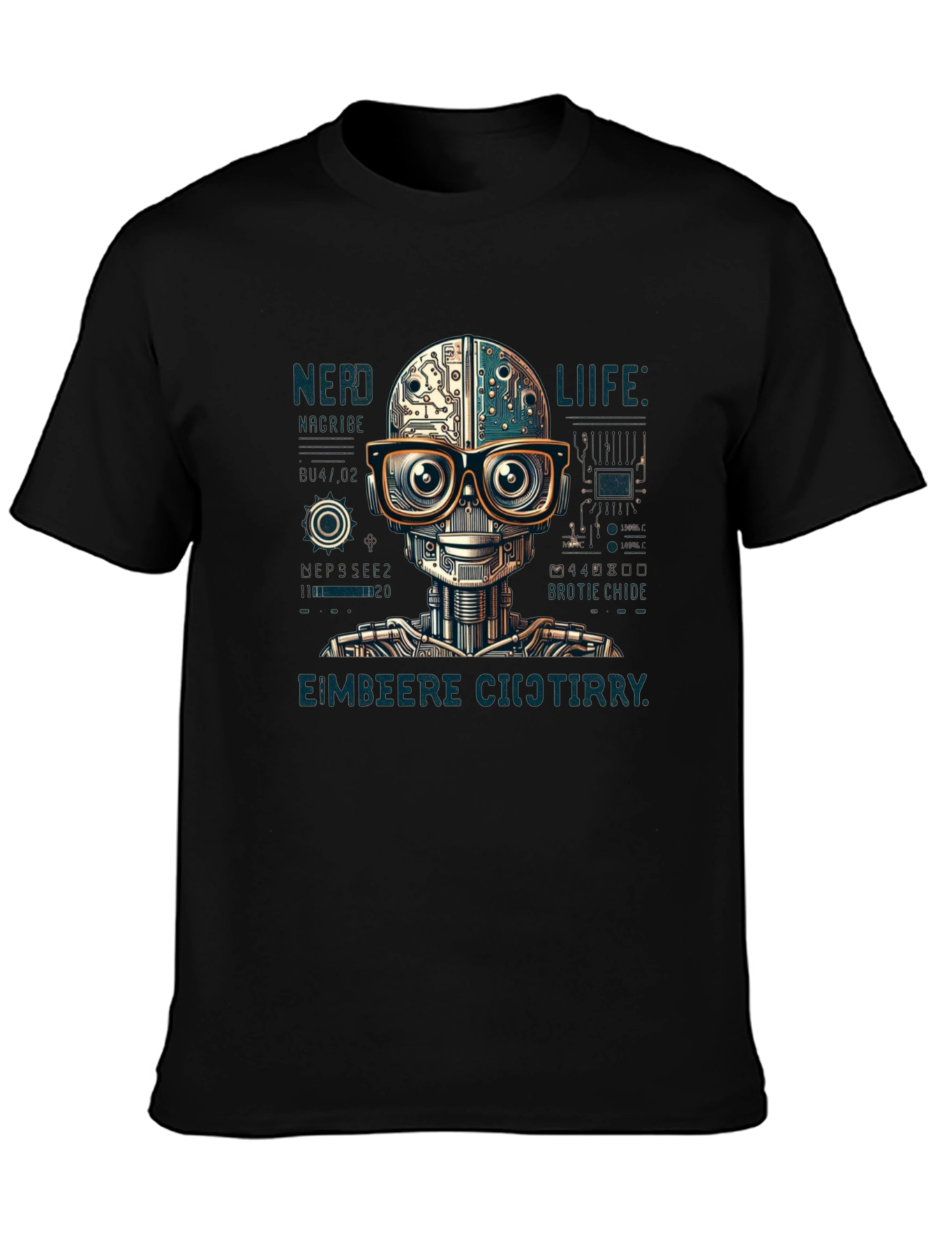 Nerd Life Robot Graphic T-Shirt