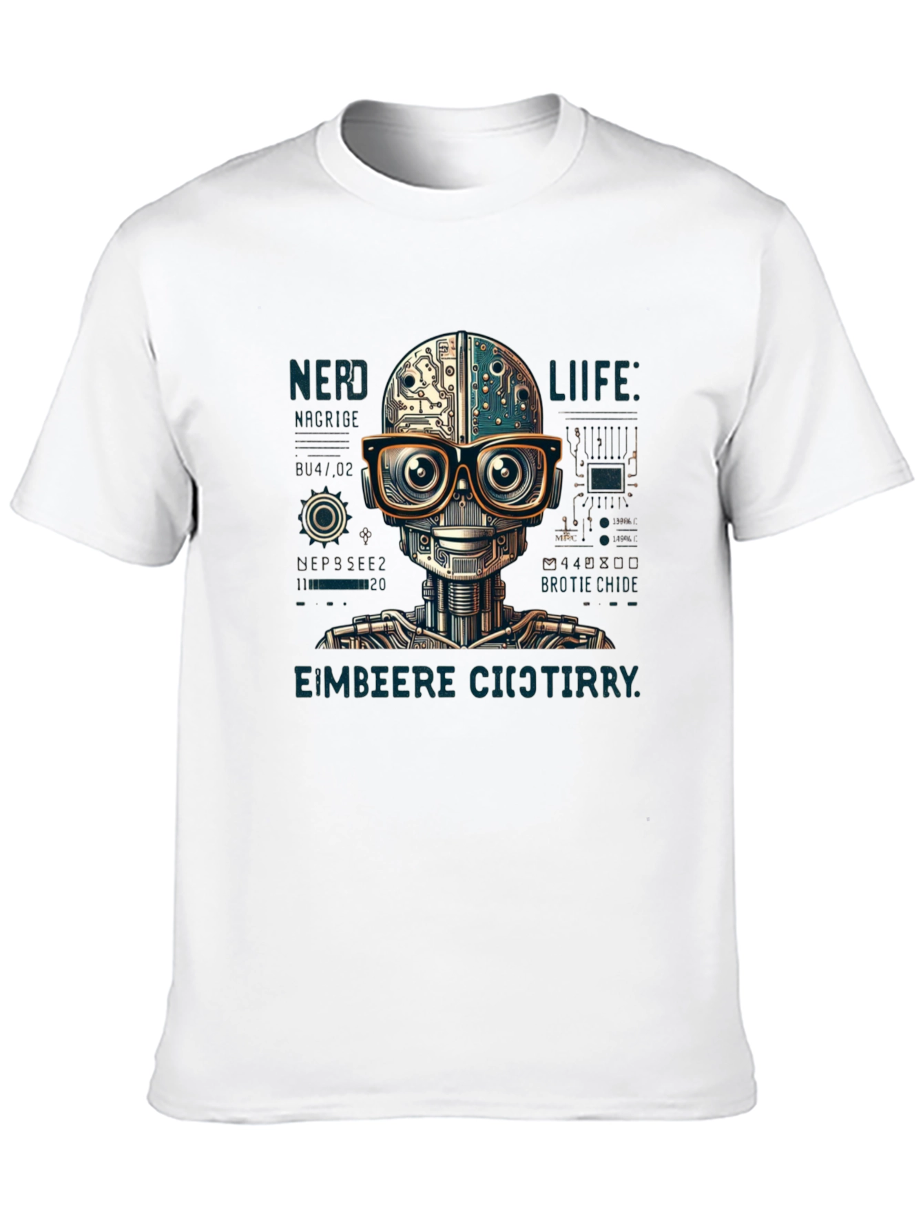 Nerd Life Robot Graphic T-Shirt