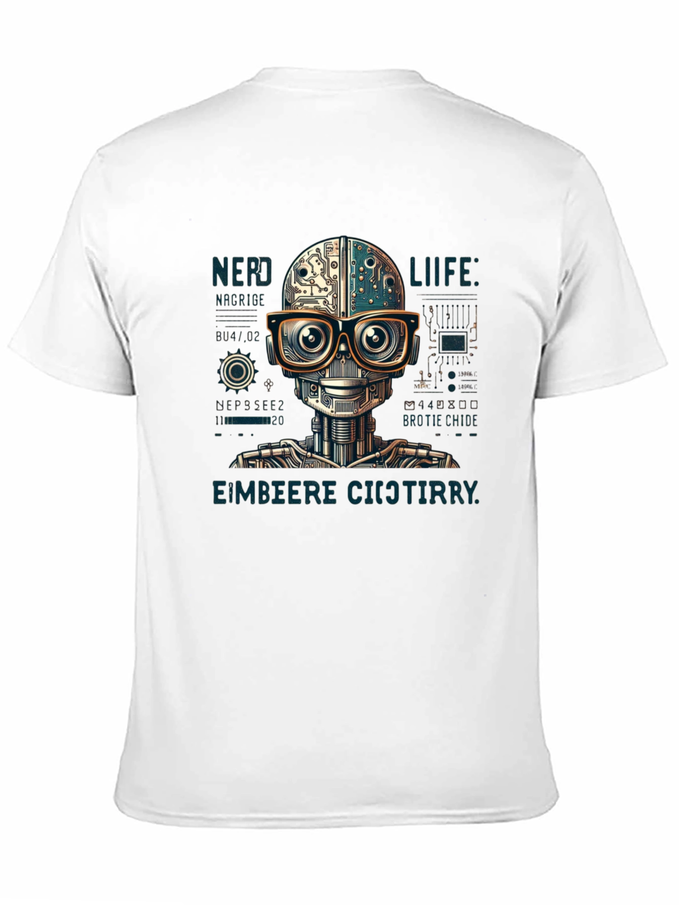Nerd Life Robot Graphic T-Shirt
