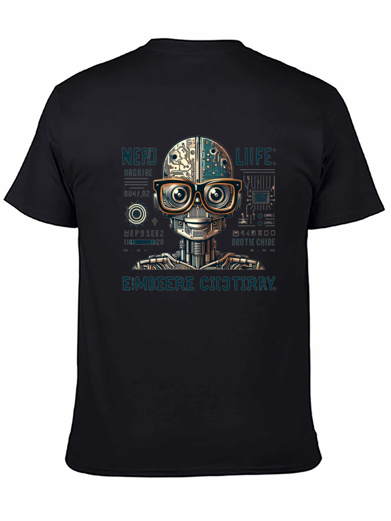 Nerd Life Robot Graphic T-Shirt