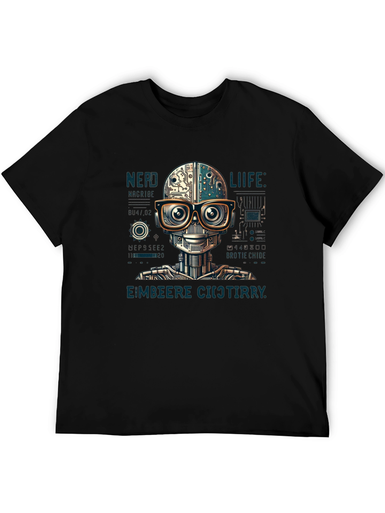Nerd Life Robot Graphic T-Shirt