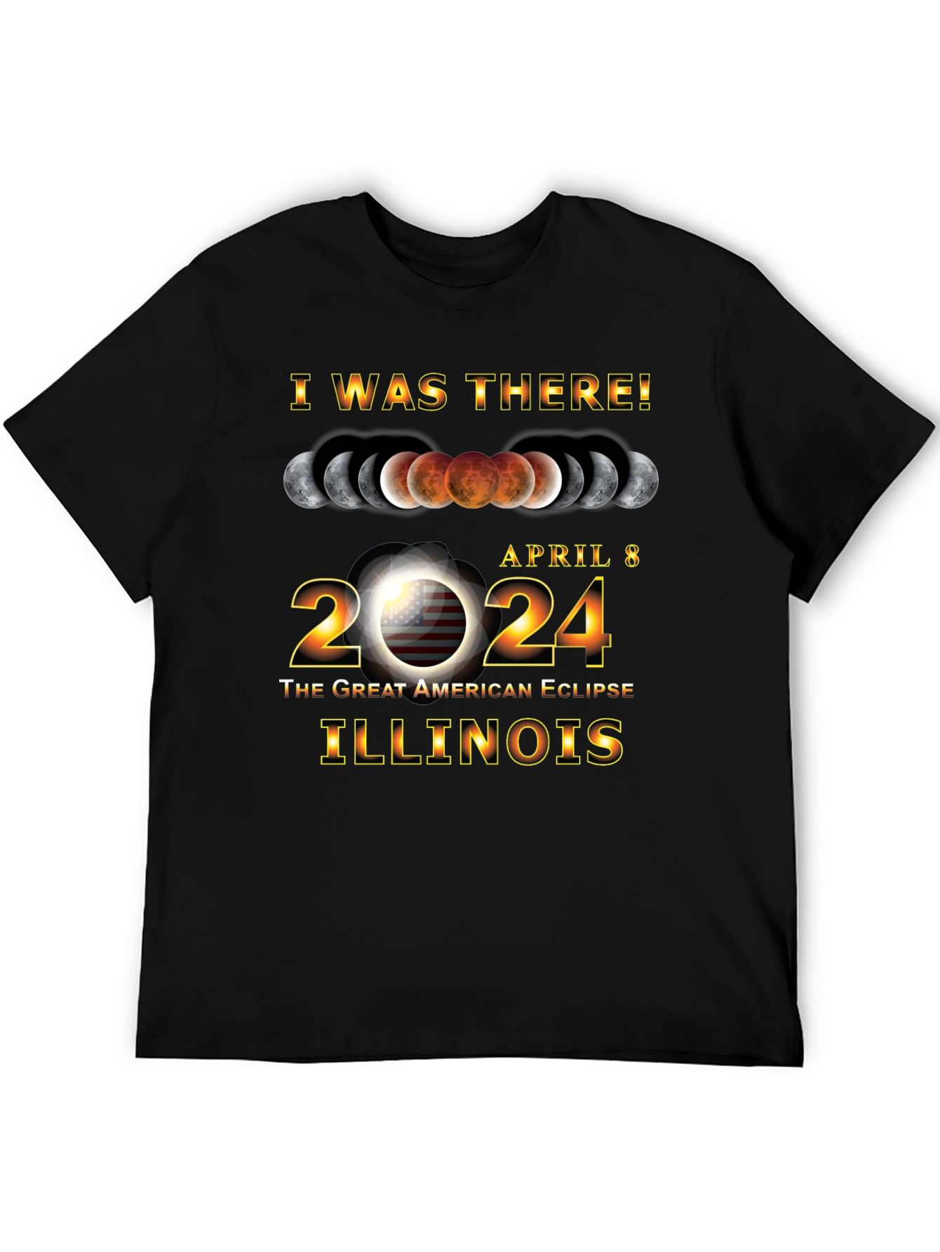 April 8 2024 Great American Eclipse Illinois T-Shirt