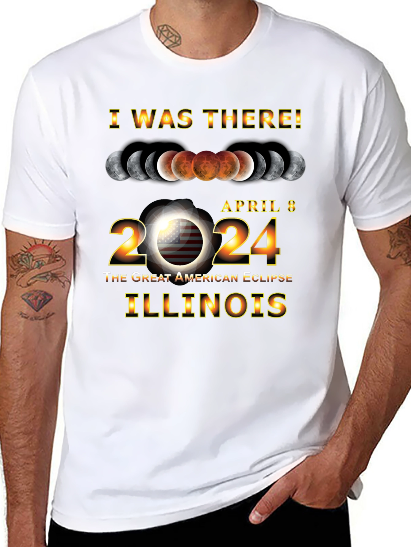 April 8 2024 Great American Eclipse Illinois T-Shirt